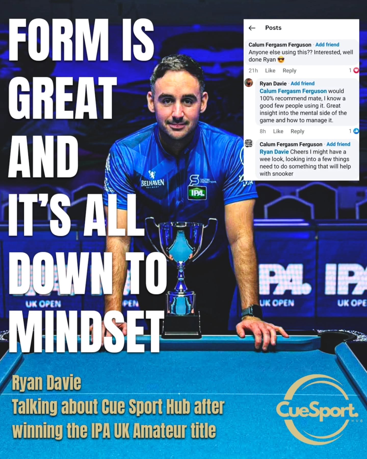 Cue Sport Hub has spent two years improving the mindset of pool players worldwide. 

Our USA website 🇺🇸 brings the same expertise, professionals and amateurs alike have benefited from. Our approach often provides immediate results. 

Ryan's journey