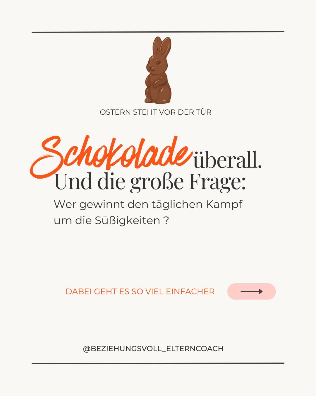 🐣 Ostern ohne Machtk&auml;mpfe? Ja, das geht. 🧡

🍫 Bei uns bedeutet Ostern:
Berge an Schokolade und S&uuml;&szlig;igkeiten
Und gleichzeitig&hellip; kein einziger Kampf darum

🌱 Das &bdquo;Geheimnis&ldquo; dahinter:
Der gesamte Osterkorb geh&ouml;