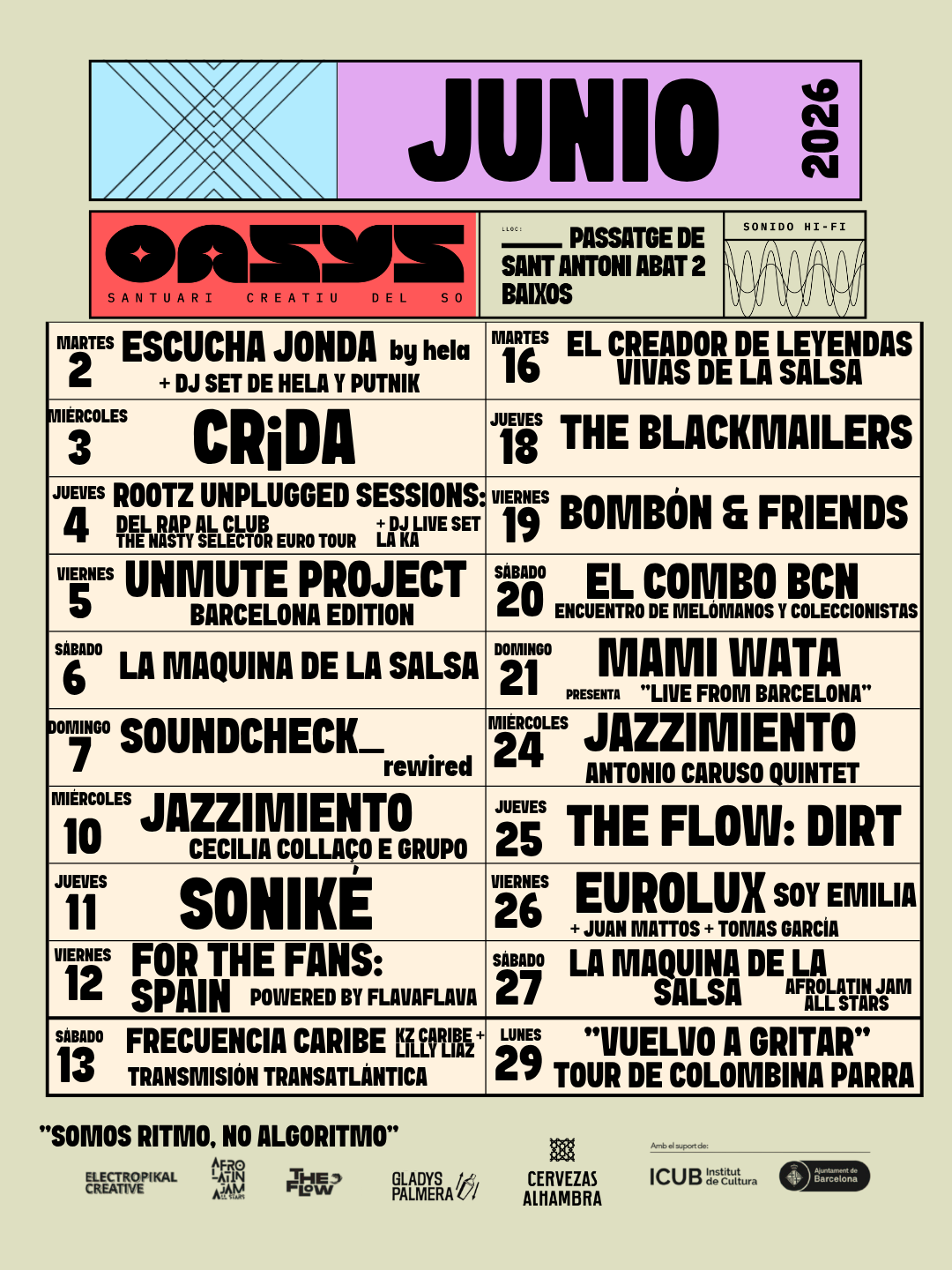 calendario junio oasys