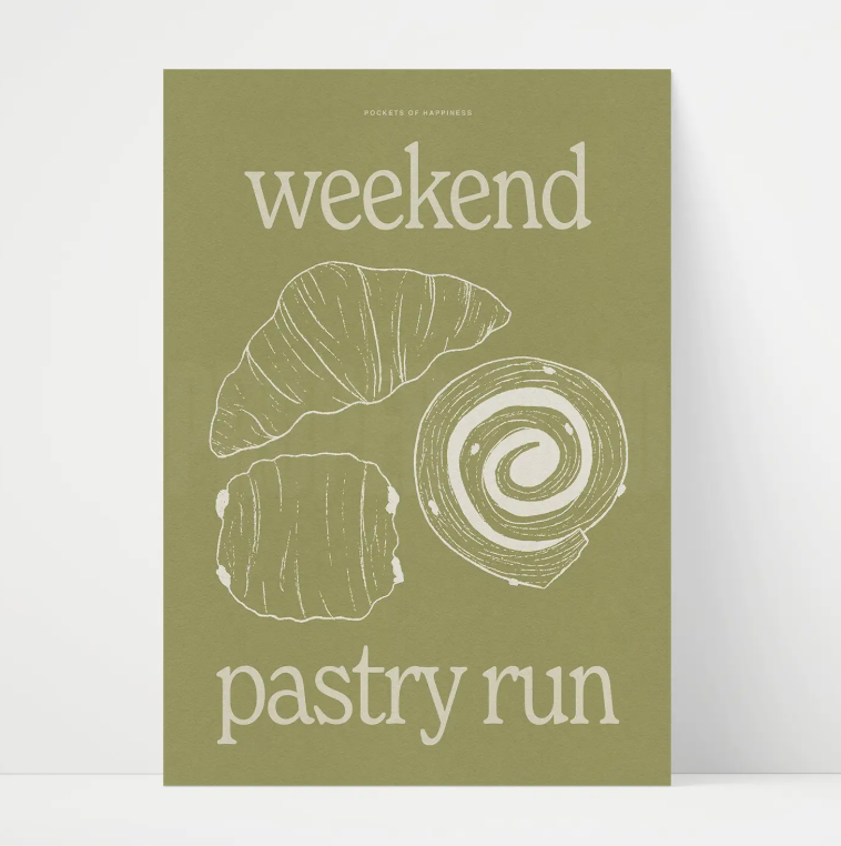 A4 Weekend Pastry Run Print