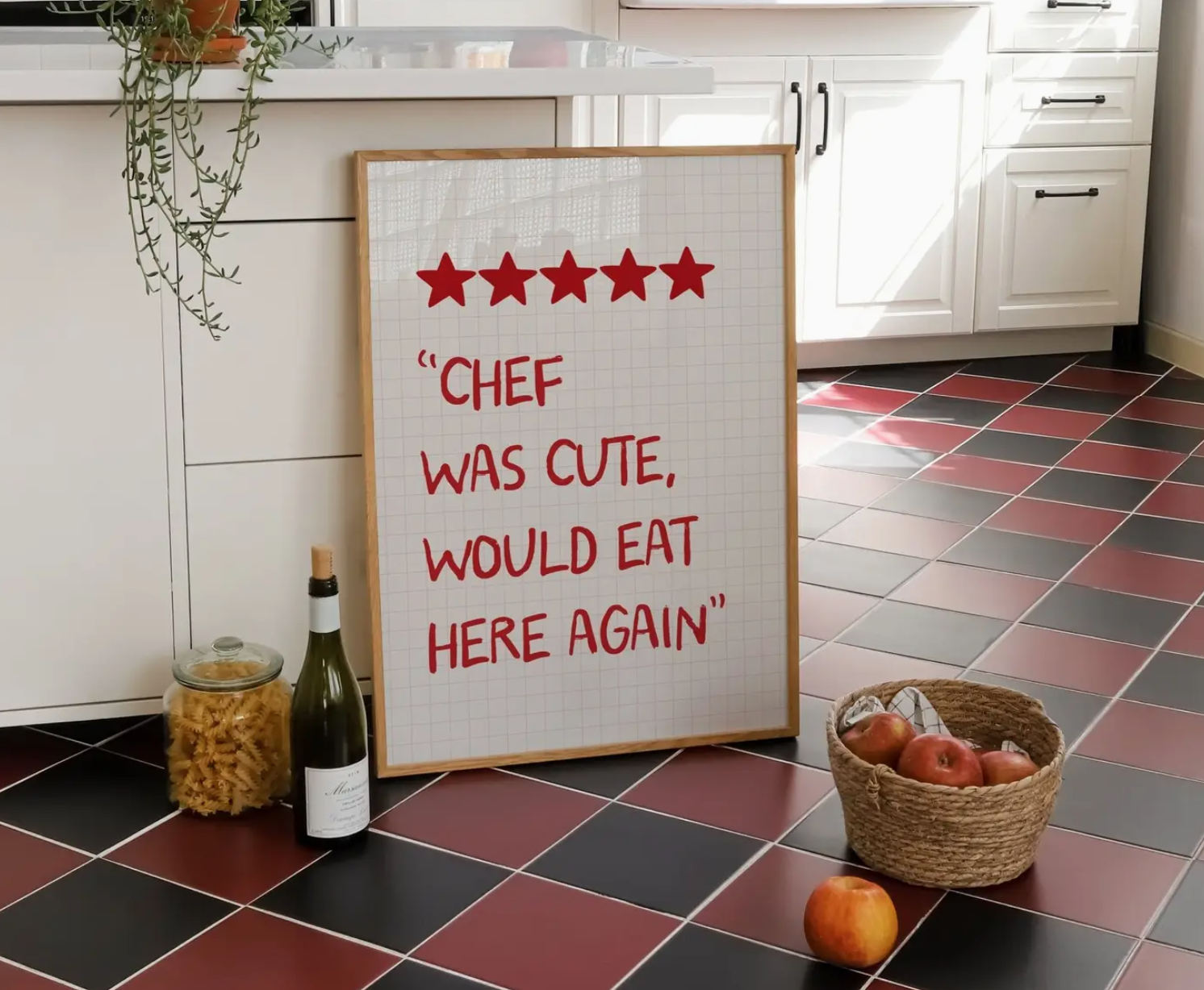 A4 Chef Was Cute Kitchen Print