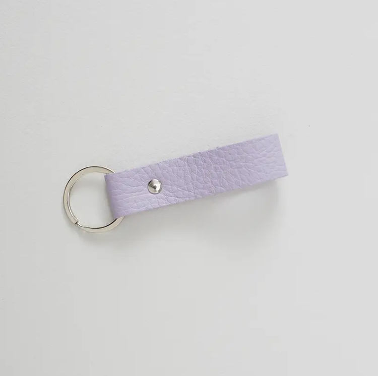 Handmade Leather Keyring – Stylish & Colourful Keychain Lilac