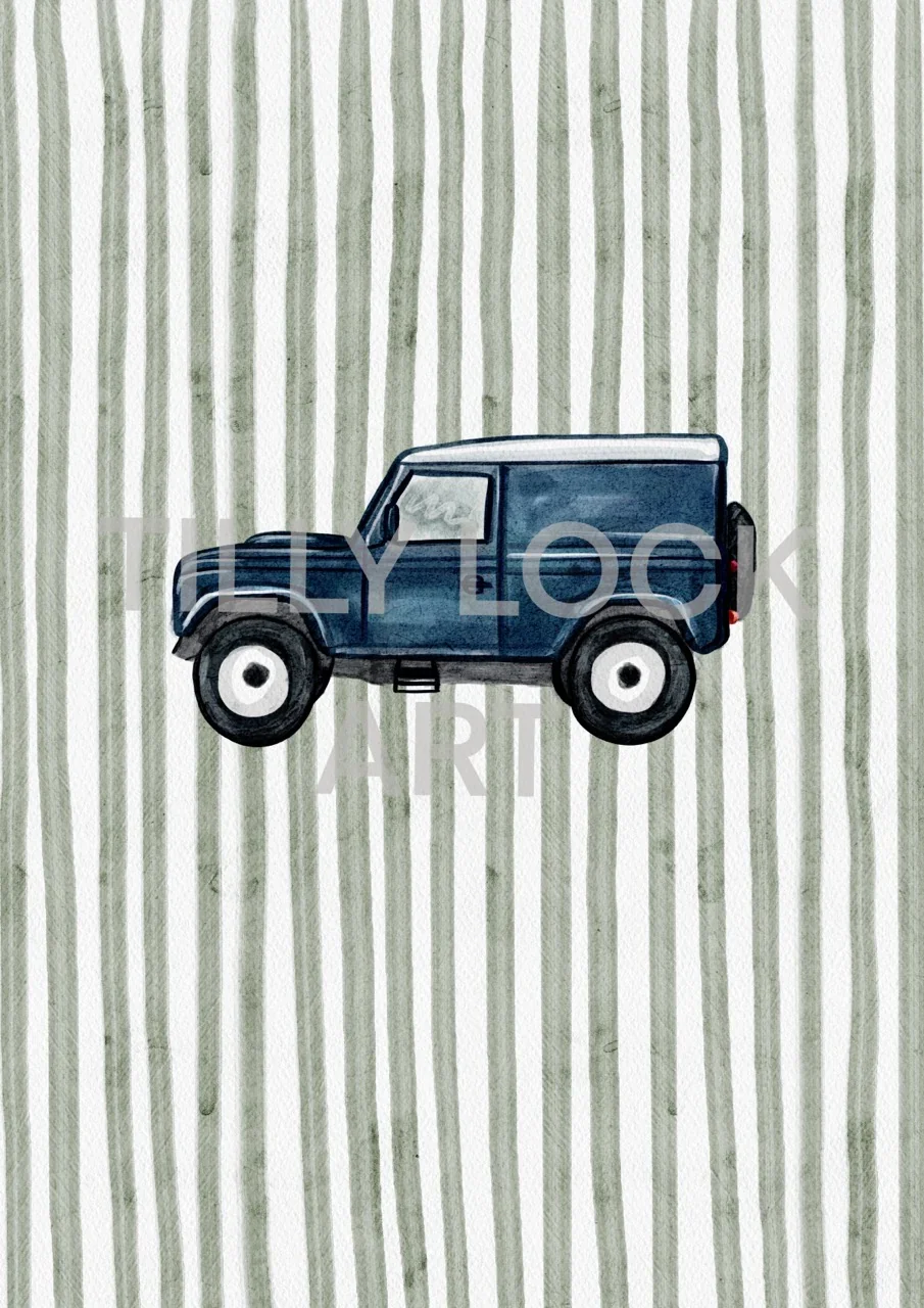 Tilly Lock Blue Landrover A4 Print