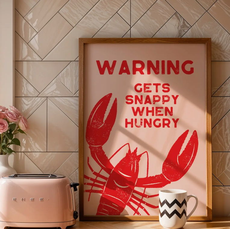 A4 Snappy When Hungry Kitchen Print