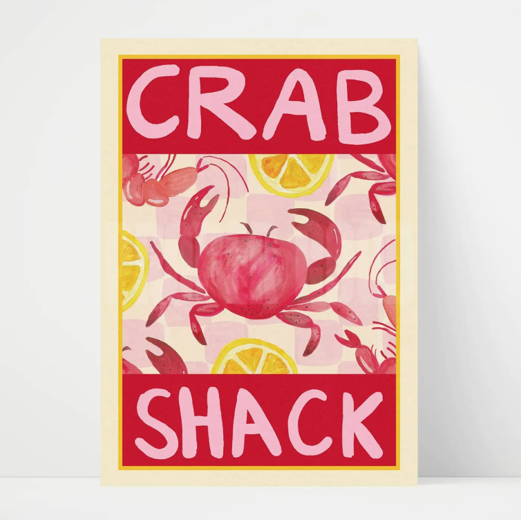 A4 Crab Shack Hand Painted Print