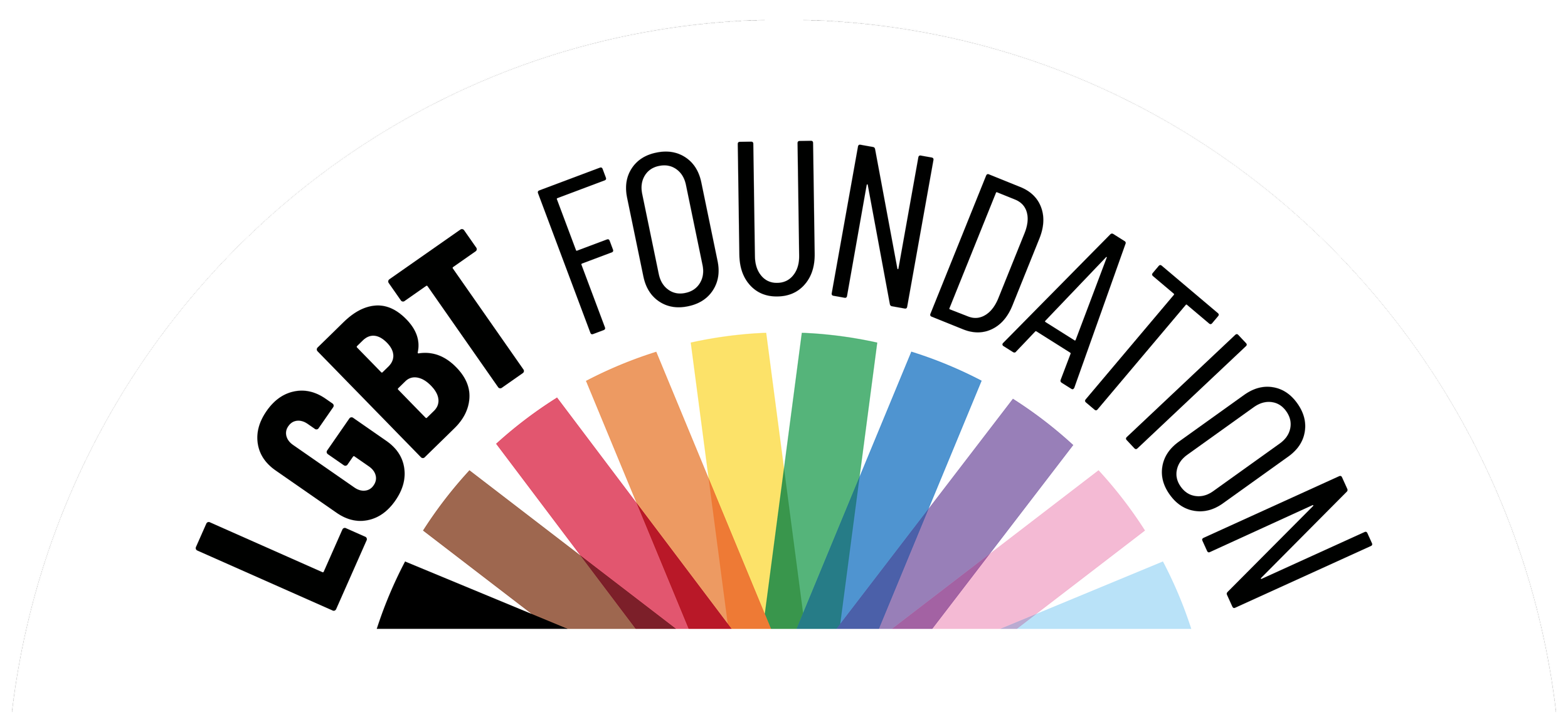 Part of a colorful color fan with the text 'GLOBIt FOUNDATION' surrounding the fan.