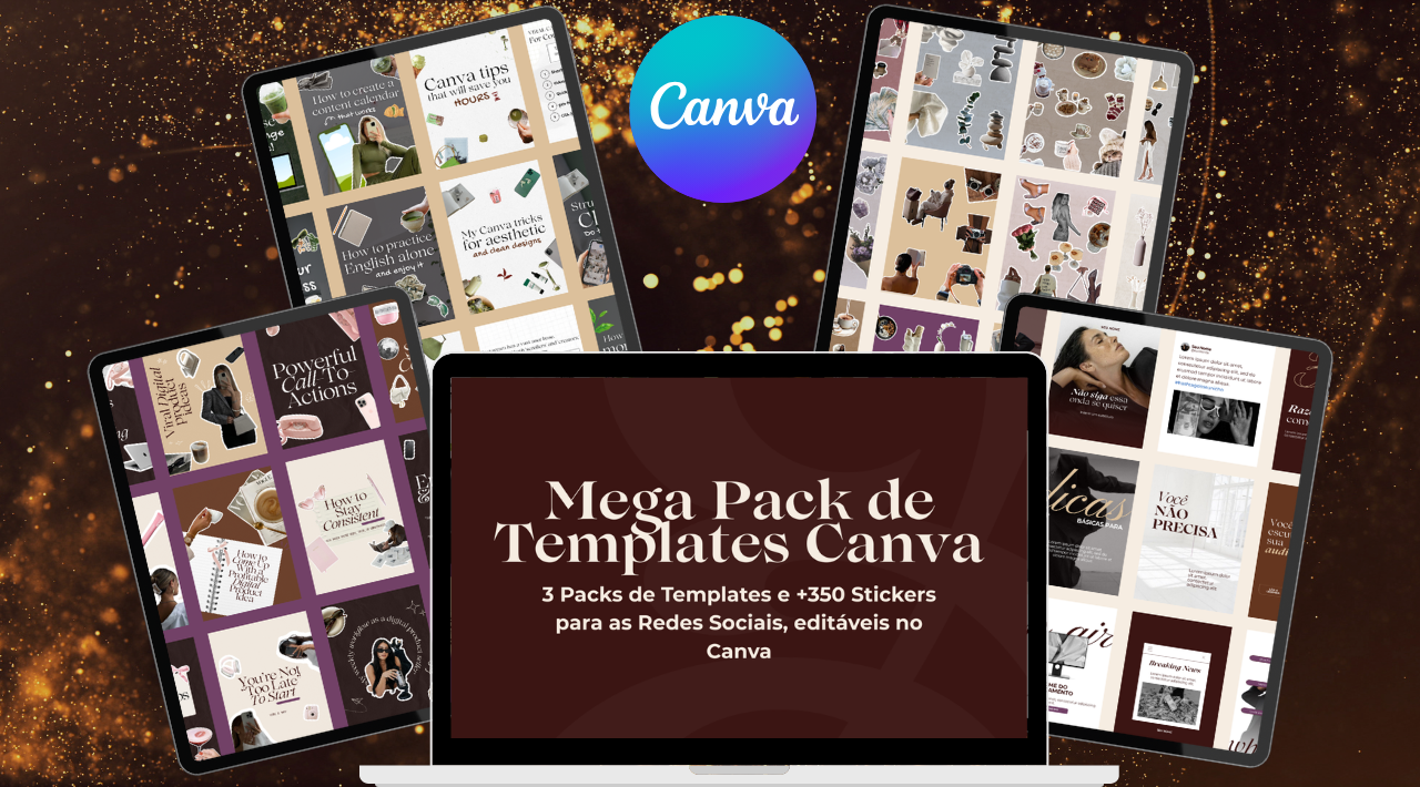 Mega Pack Canva: cria conteúdo profissional sem depender de inspiração ou designers