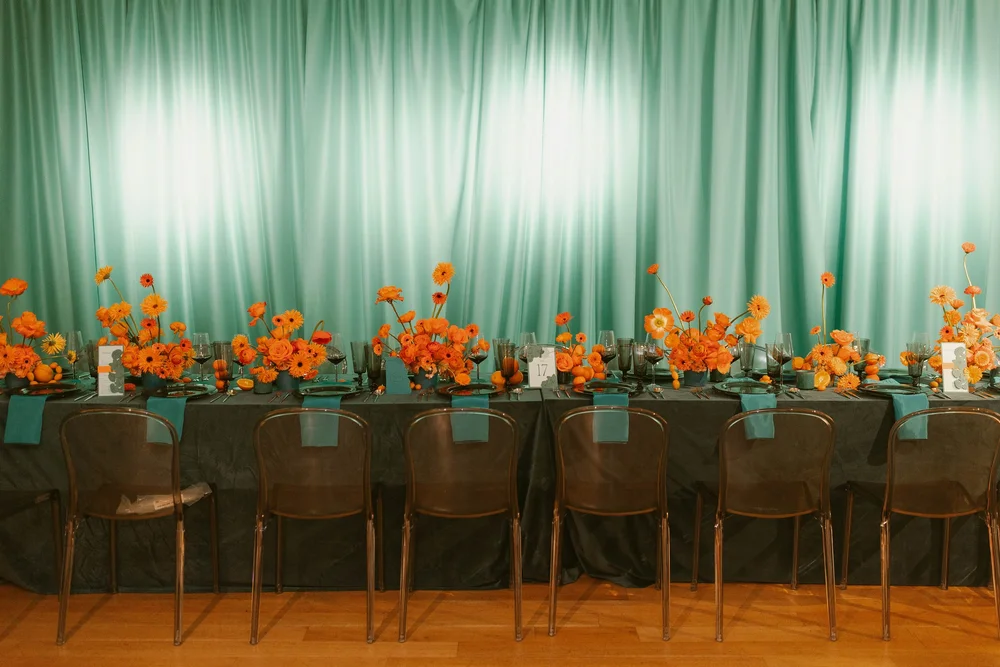 Colorful immersive wedding design at PAFA