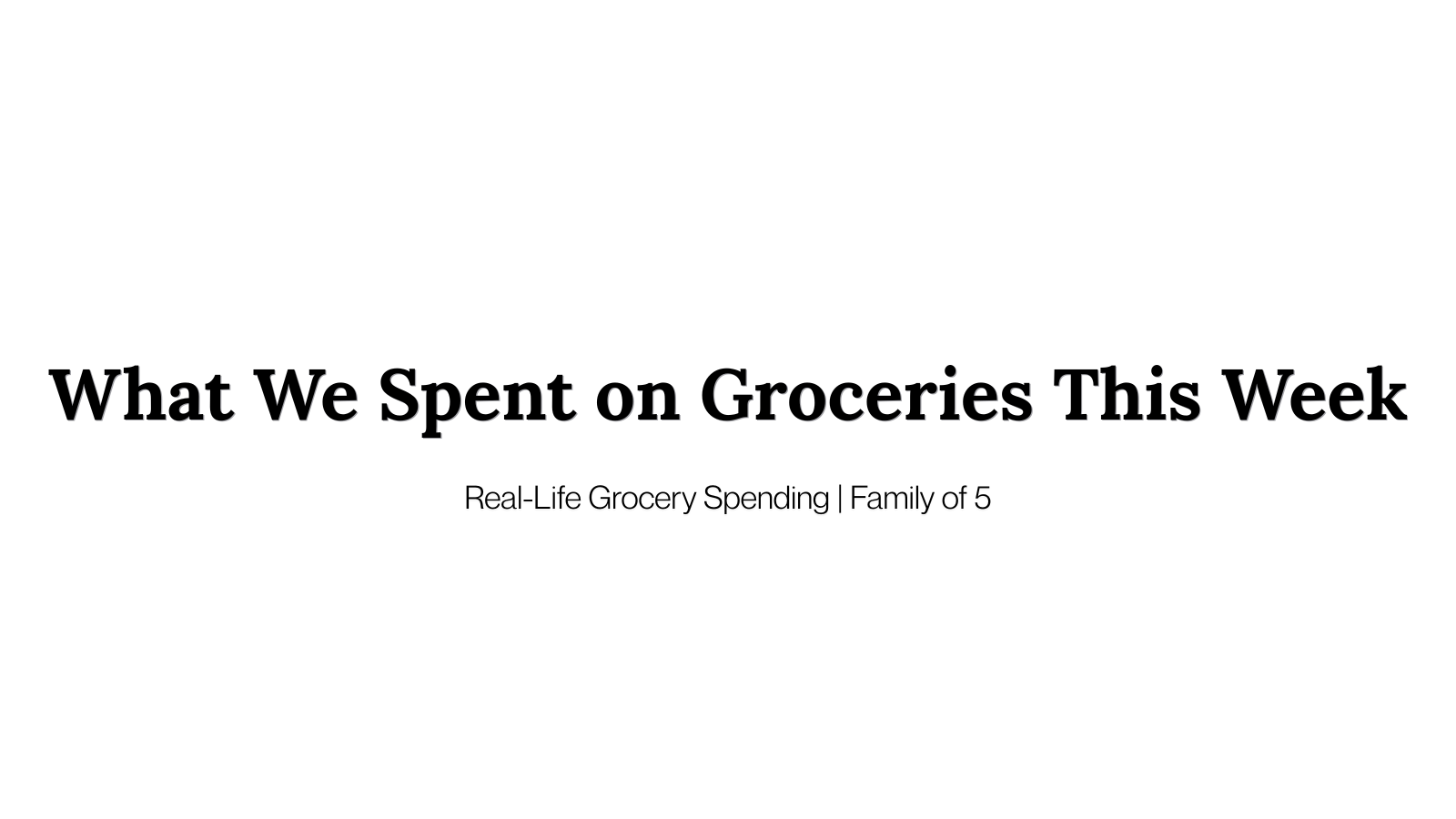 What We Spent on Groceries This Week (A Real-Life Baseline)