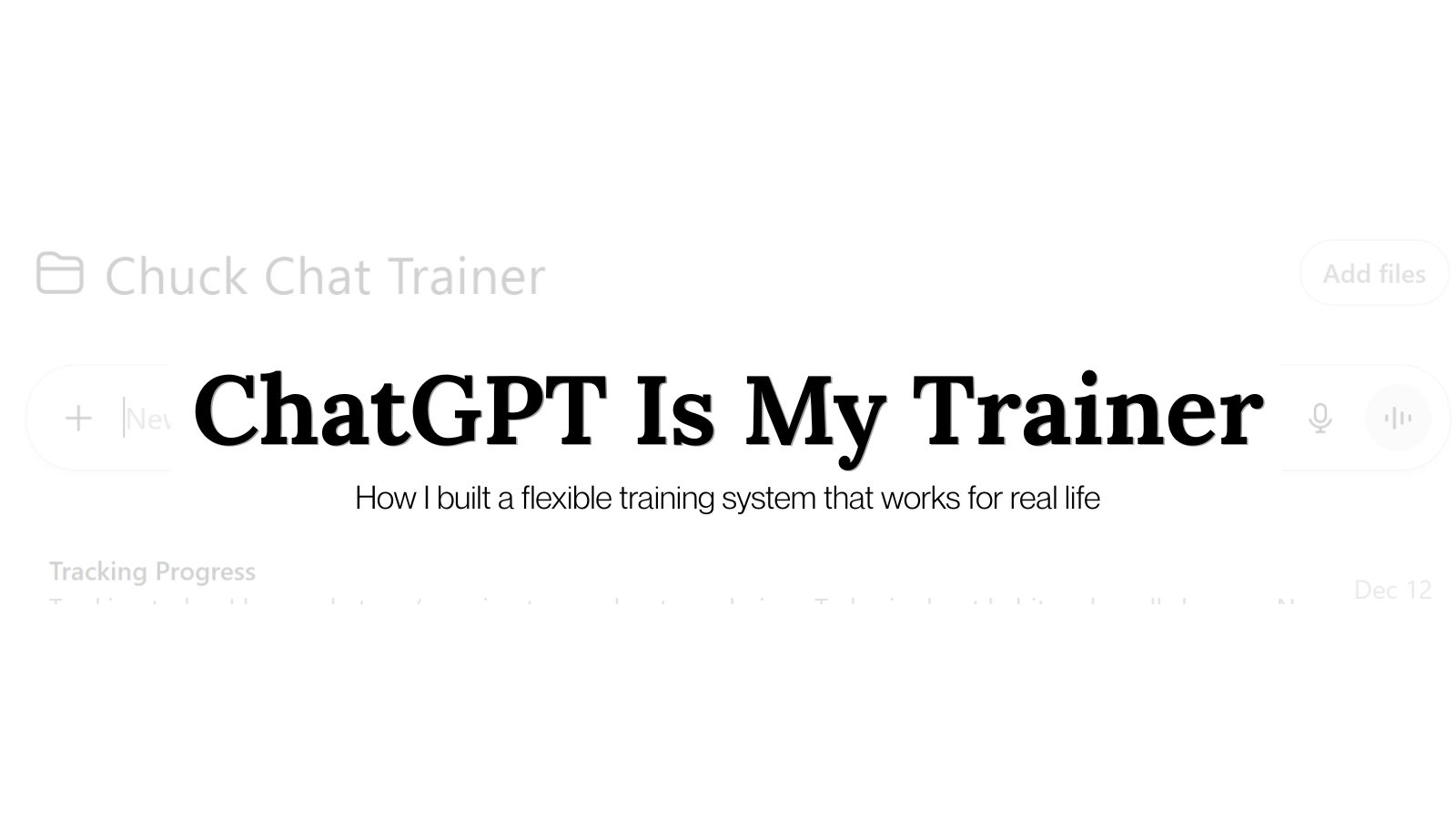 ChatGPT Is My Trainer: How I’m Using AI to Build a Sustainable Fitness Routine