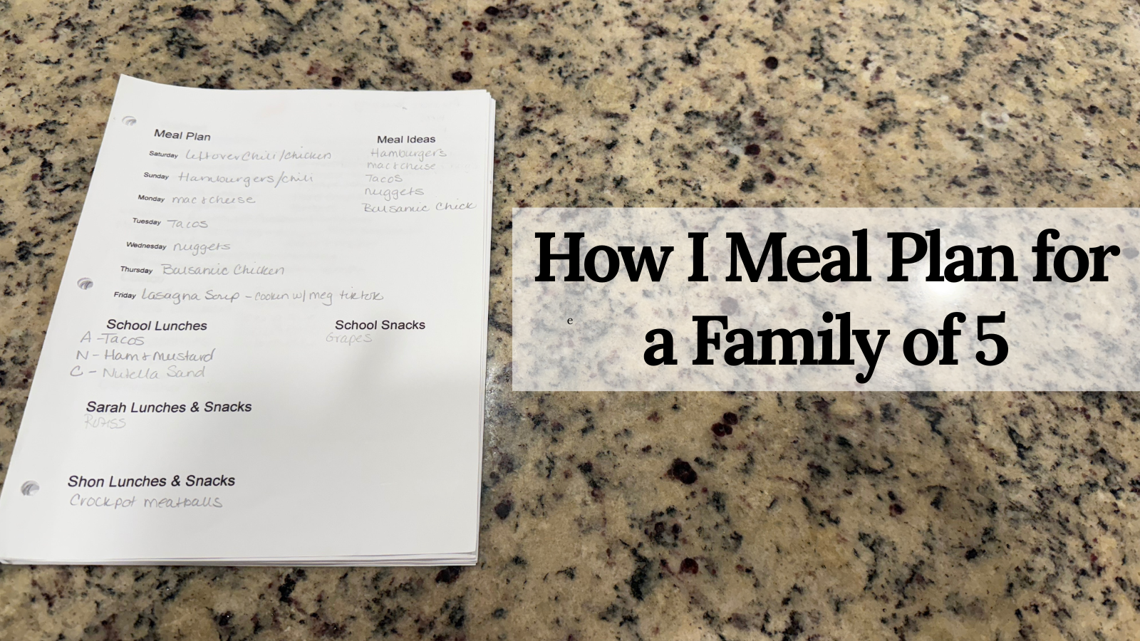 How I Meal Plan for a Family of 5 (Without Strict Recipes or Schedules)
