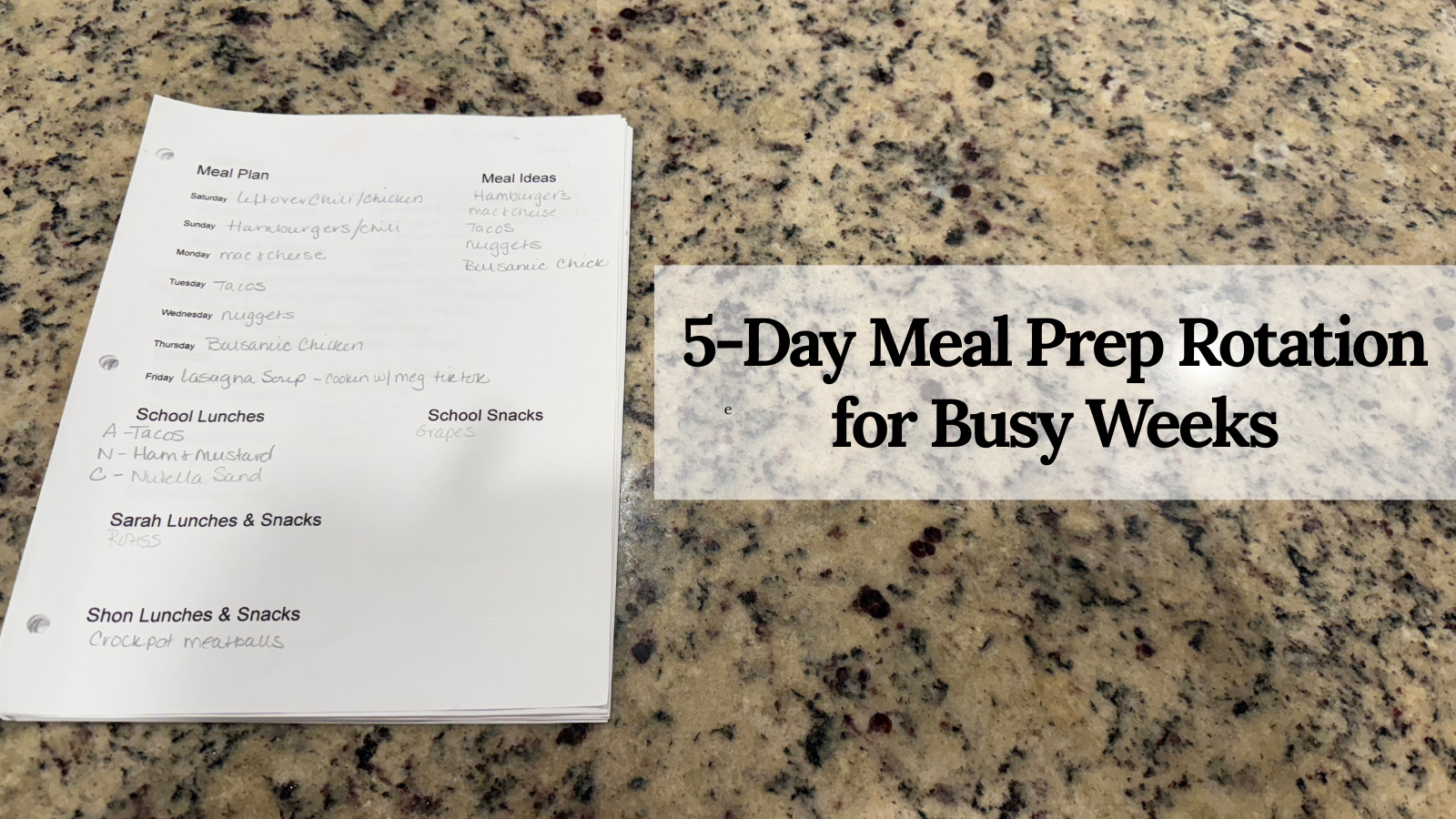 5-Day Meal Prep Rotation for Busy Weeks (Without Starting From Scratch Every Time)