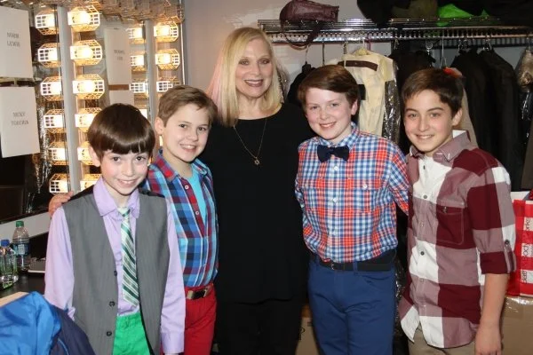 Nicky with Roslyn Kind, Luke Mannikus, Mitchell Sink and Jimmy Coogan backstage at BroadwayWorld Visits Oz