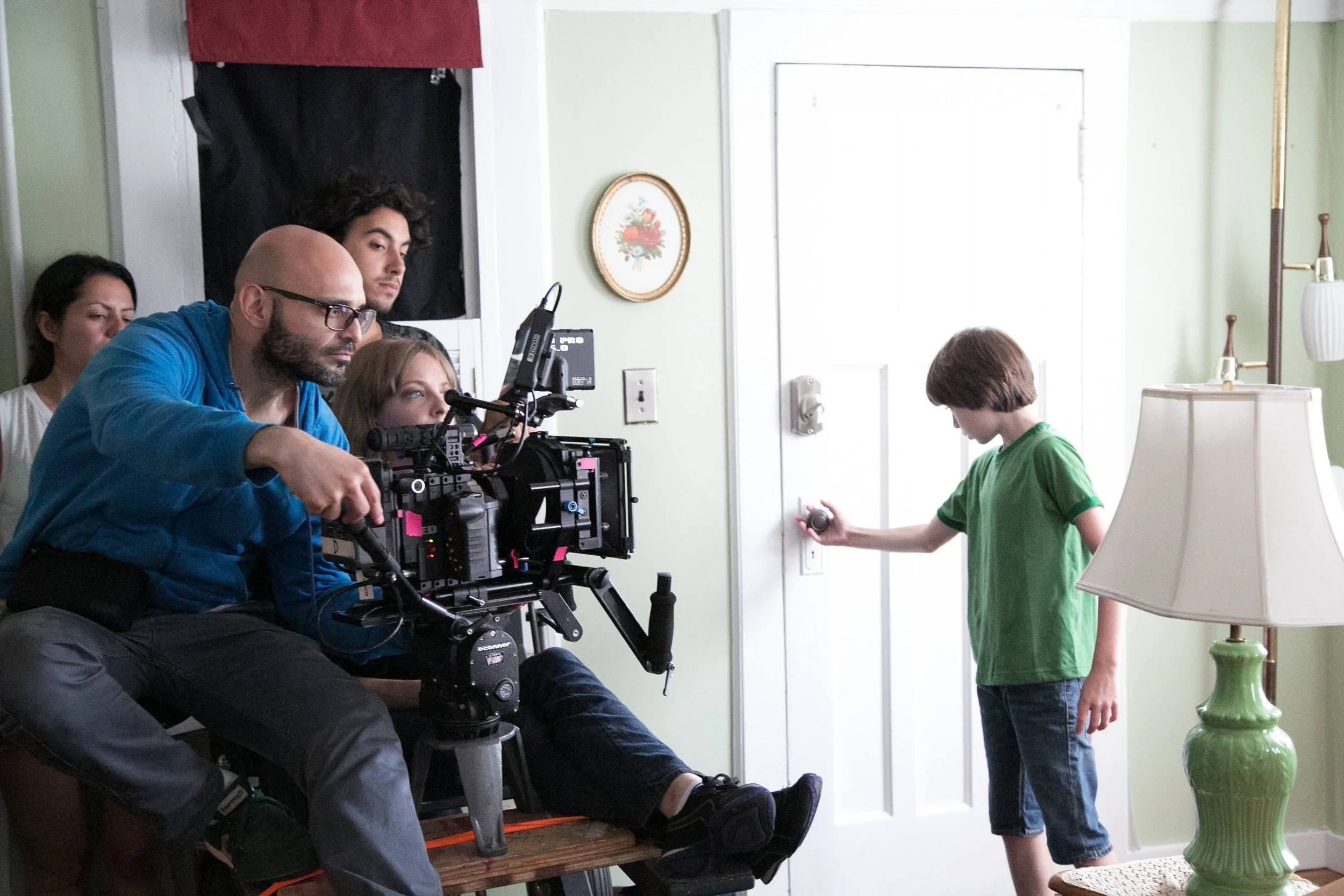 Nicky working on set of Parable the Movie.