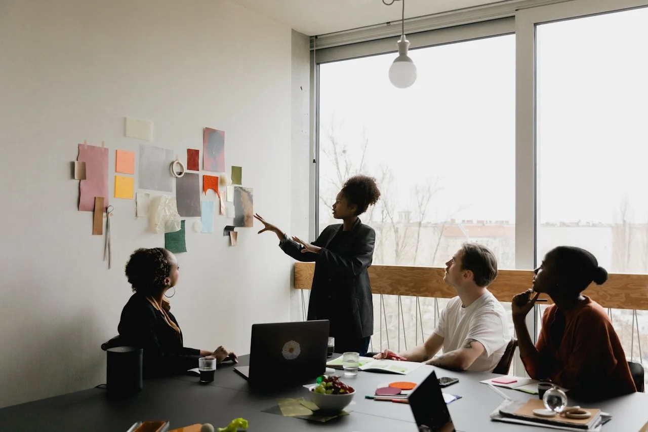 Business team deciding which content to post on their channels