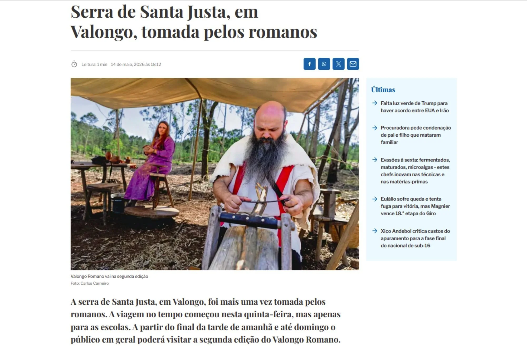 Serra de Santa Justa, em Valongo, tomada pelos romanos