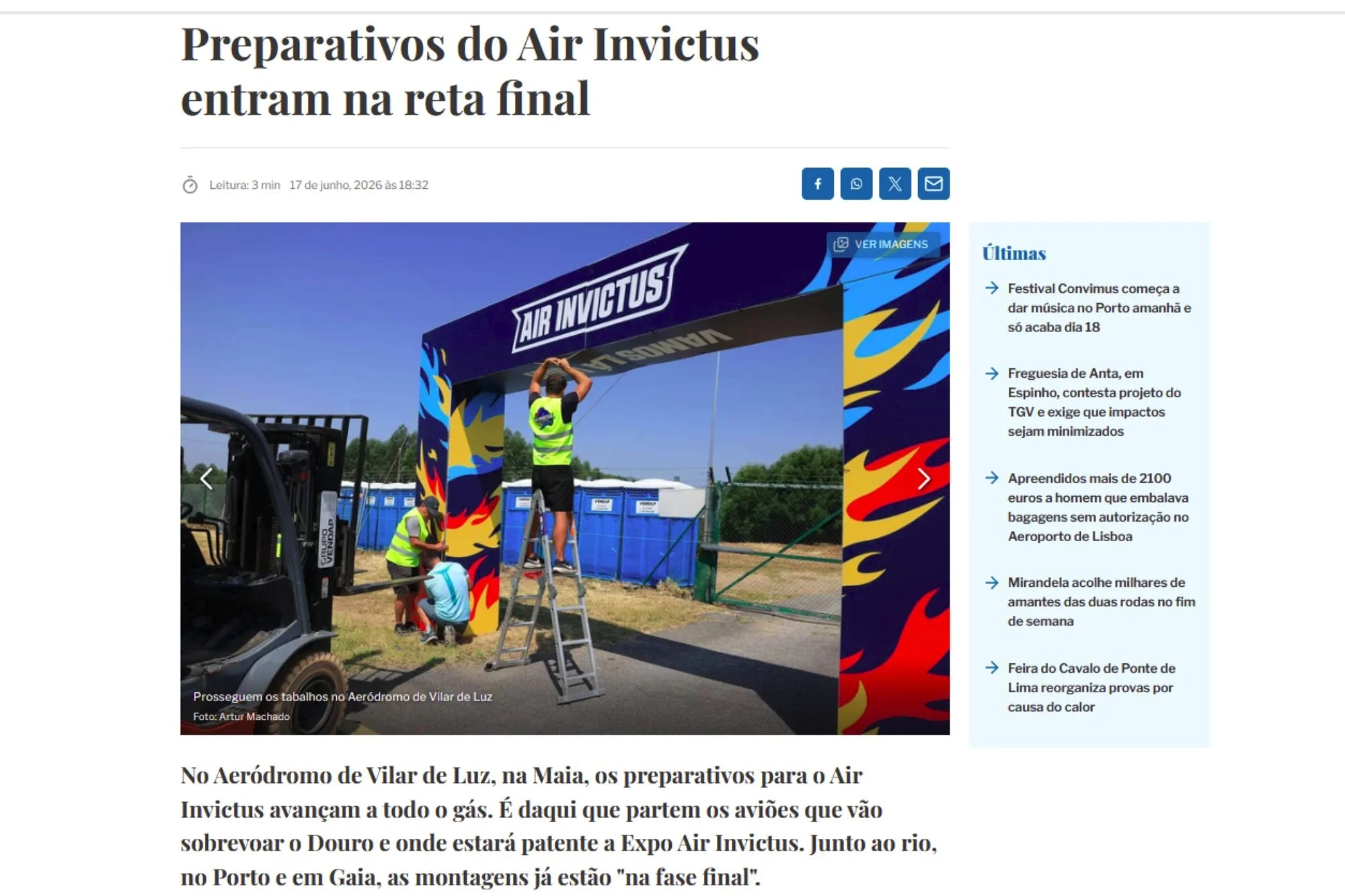 Preparativos do Air Invictus entram na reta final
