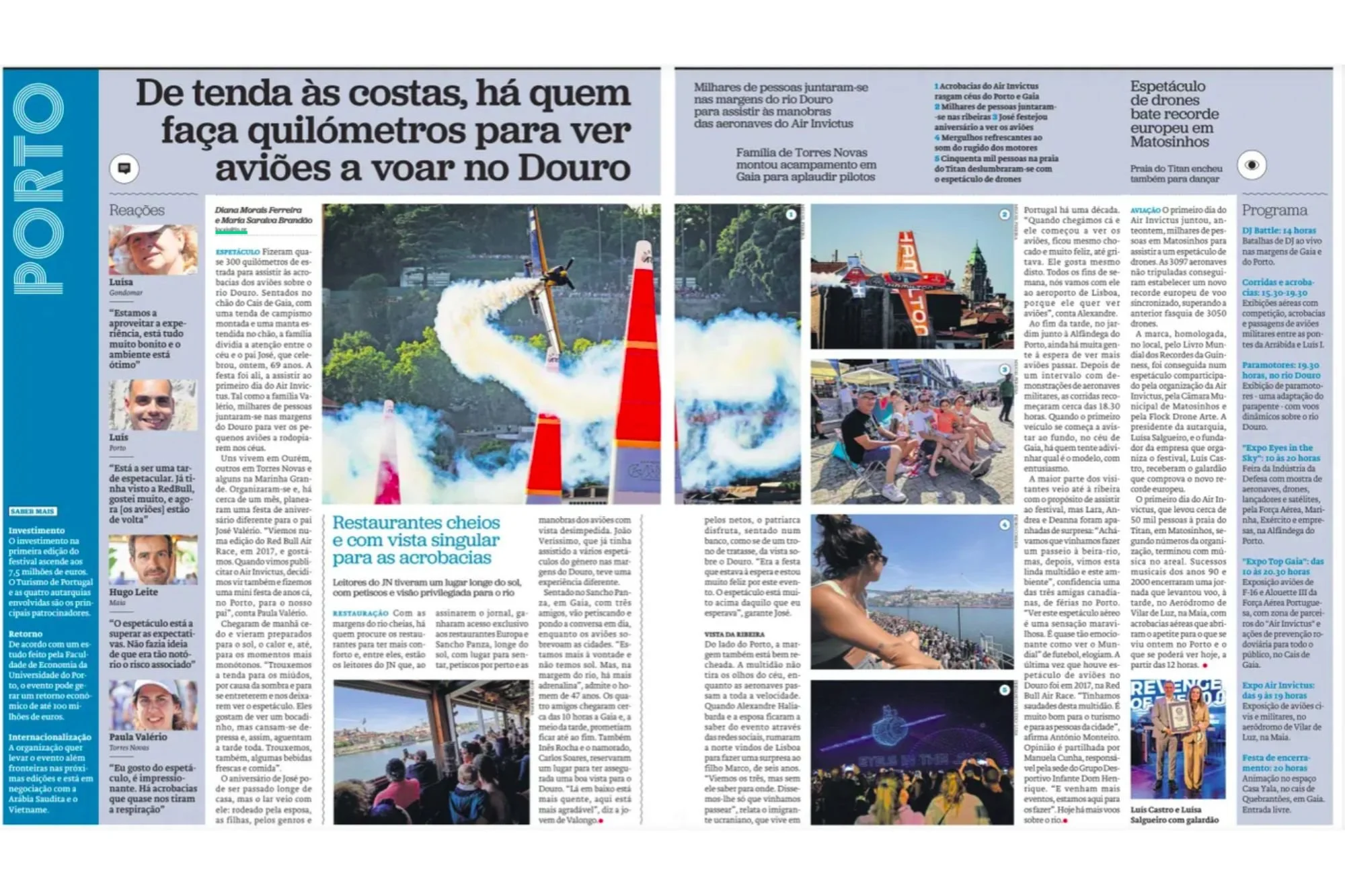 De tenda às costas, há quem faça quilómetros para ver aviões a voar no Douro