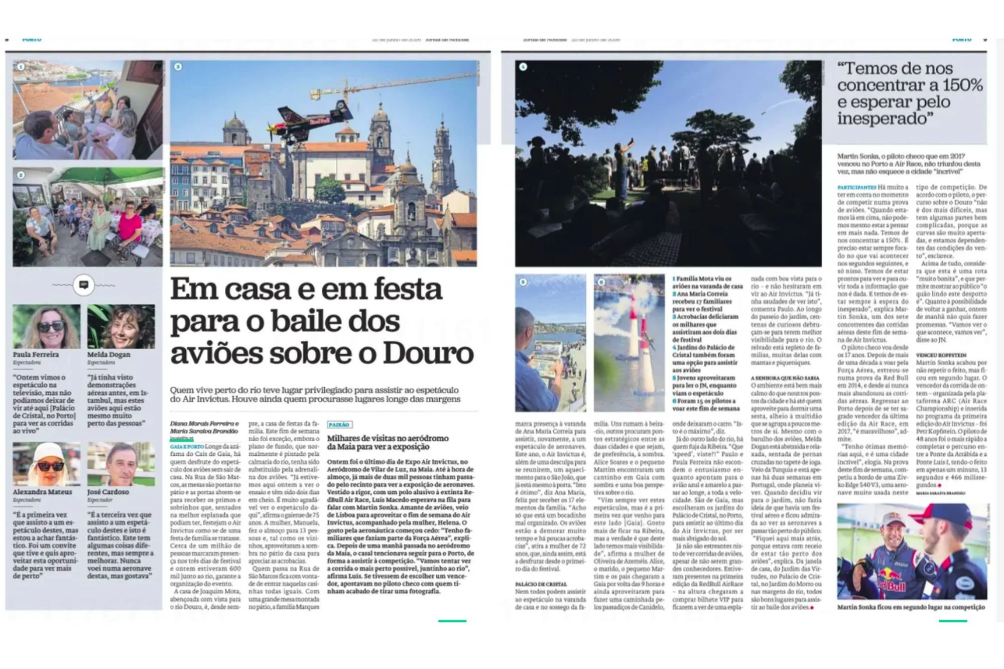 Em casa e em festa para ver o baile dos aviões sobre o Douro