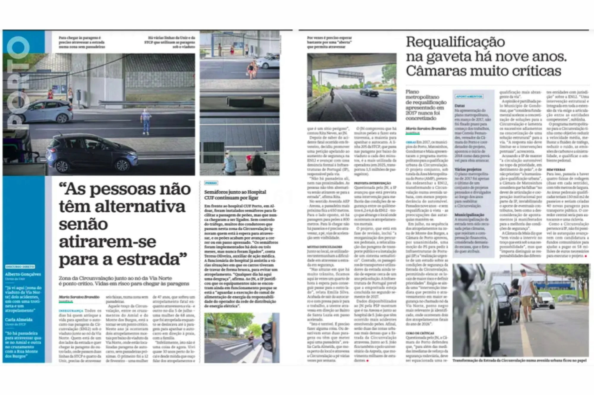 Circunvalação sem passadeiras: "As pessoas não têm alternativa senão atirarem-se para a estrada"