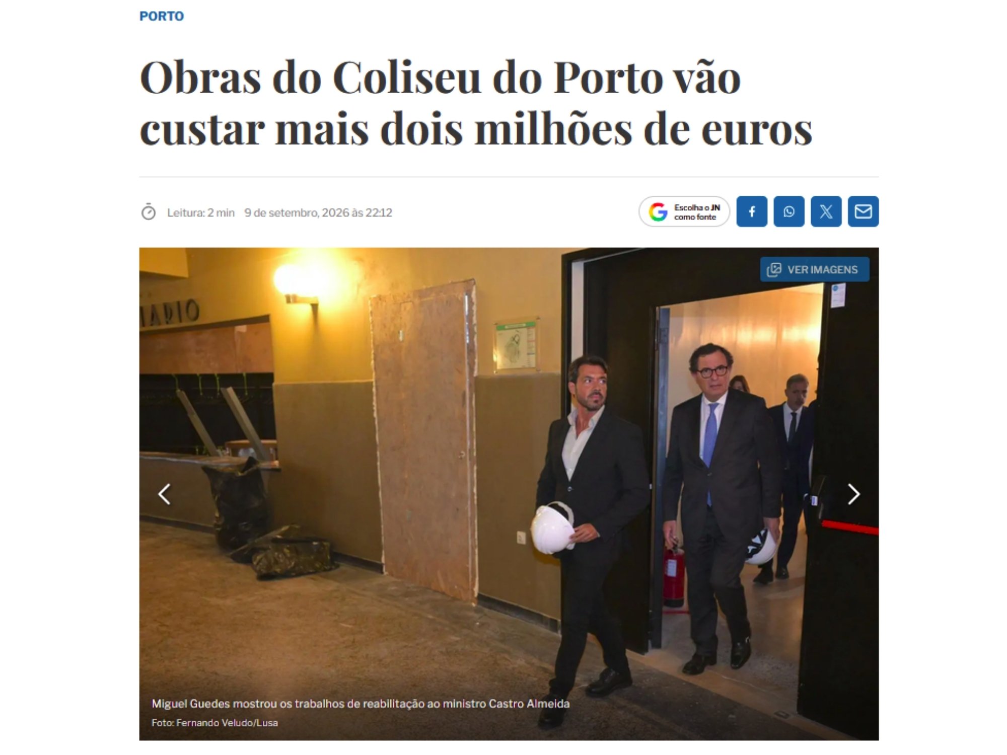 Obras do Coliseu do Porto vão custar mais dois milhões de euros