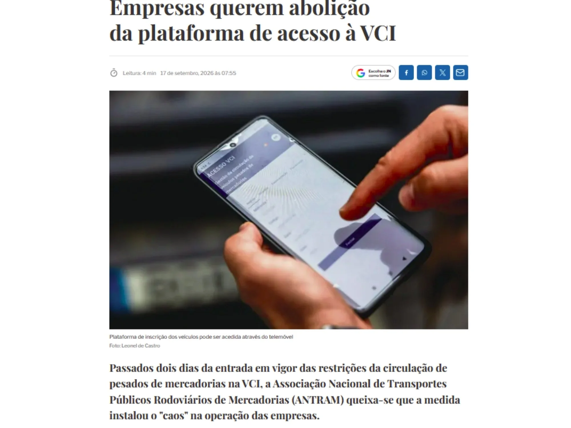 Empresas querem abolição da plataforma de acesso à VCI