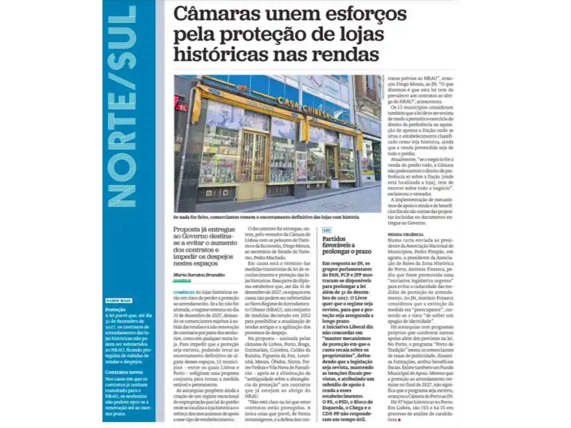 Câmaras unem esforços pela proteção de lojas históricas nos arrendamentos