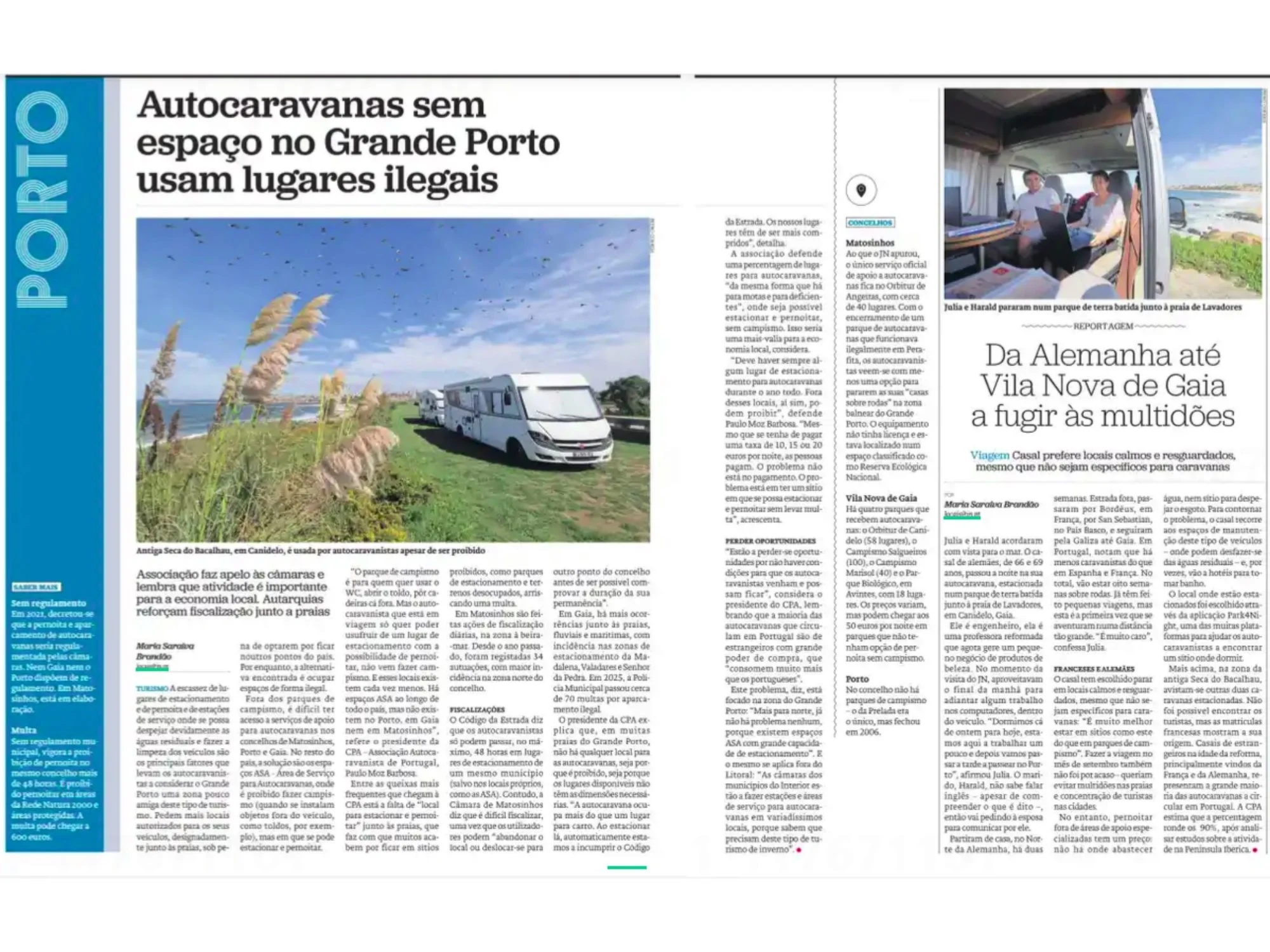 Autocaravanas sem espaço no Grande Porto usam lugares ilegais
