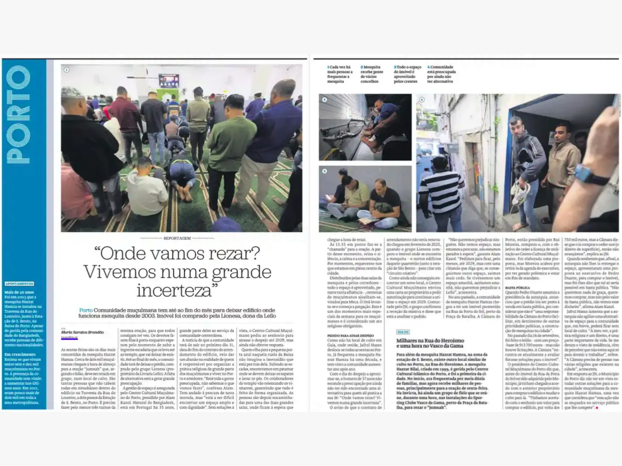 Comunidade muçulmana em risco de ficar sem mesquita: "Onde vamos rezar? Vivemos numa grande incerteza"