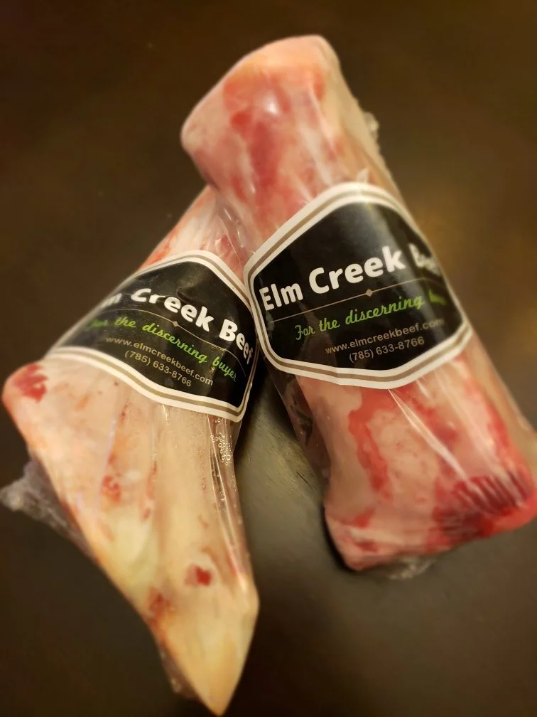 Elm Creek Beef Two packages of raw beef bones labeled for the discerning, from Elm Creek Beef.
