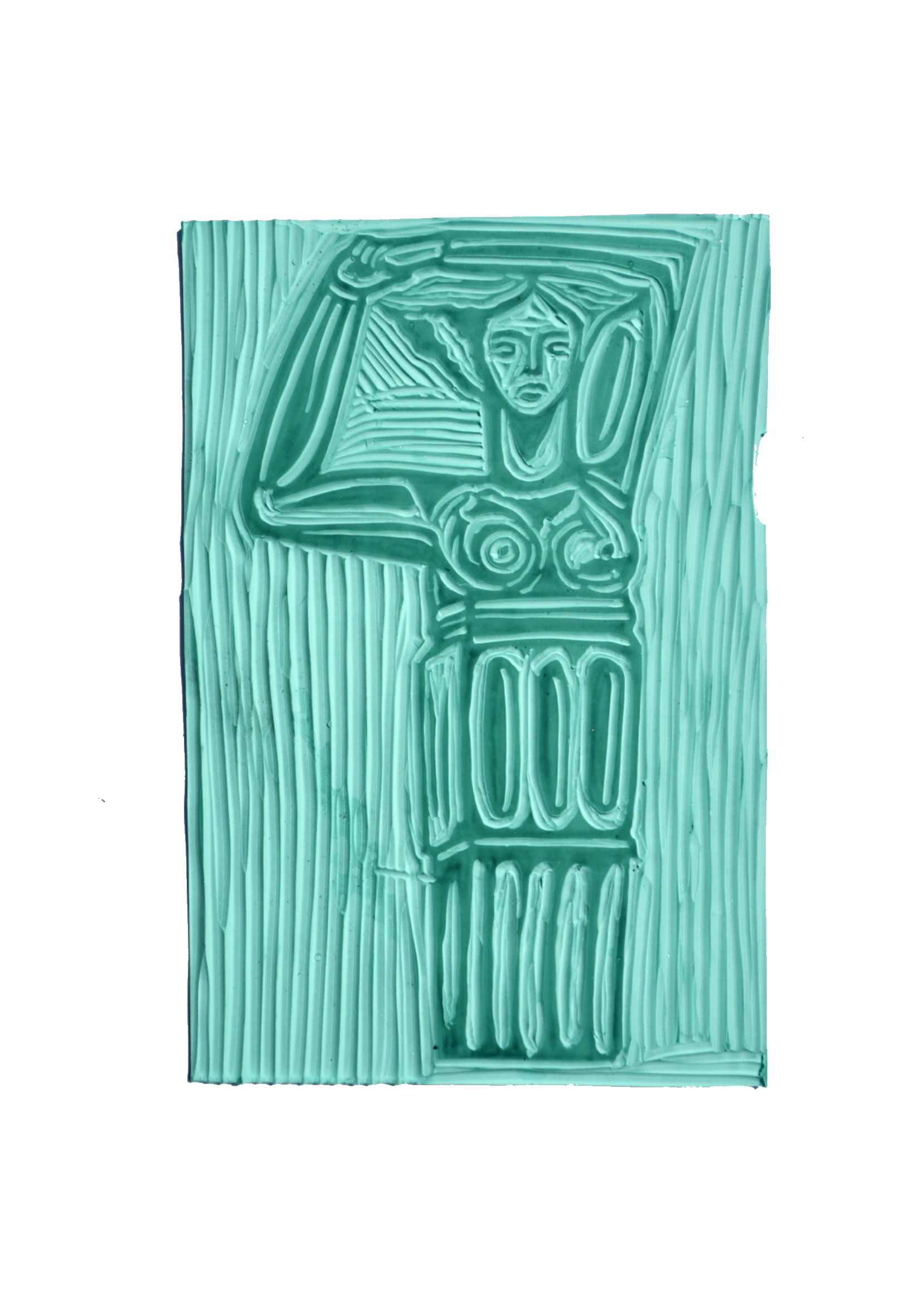 No. 8 Partisan Mother Monument, Original Monument by marijan Kocković, Novi Grad, Bosnia & Herzegovina. Unprinted lino cut.