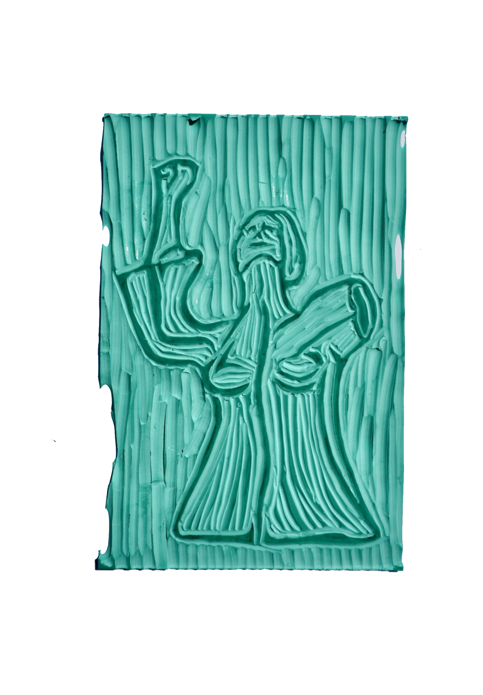 No. 2, Monument to Women Fighters and Victims, Original Monument by Alija Kučukalić Vraca Memorial Park, Sarajevo, Bosnia & Herzegovina. Unprinted lino cut.