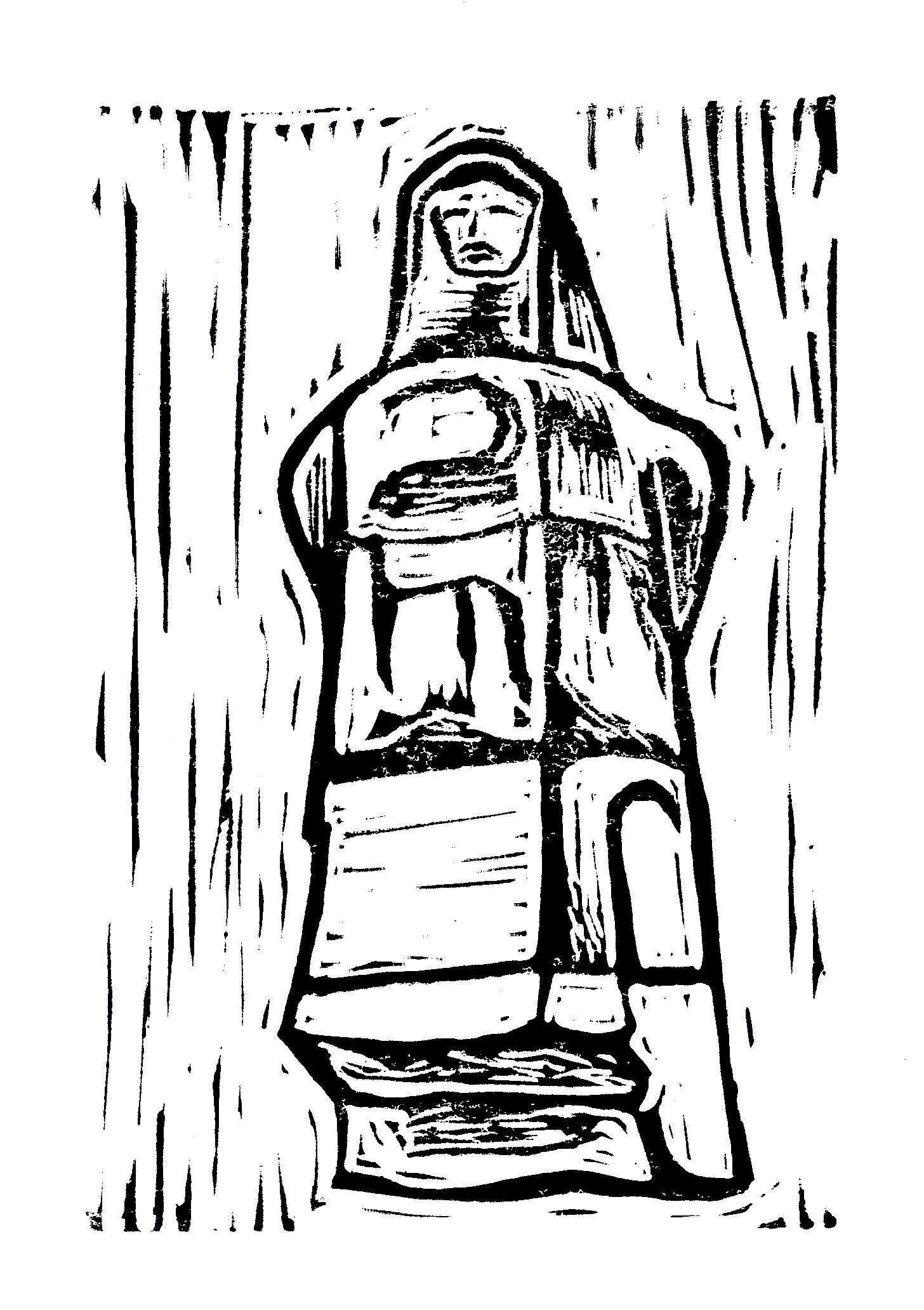 No. 5, Monument of People's Revolution in Kumanovo, Original Monument by Jordan and Iskra Grabuloska, Kumanovo, North Macedonia, 1974. Printed lino cut.