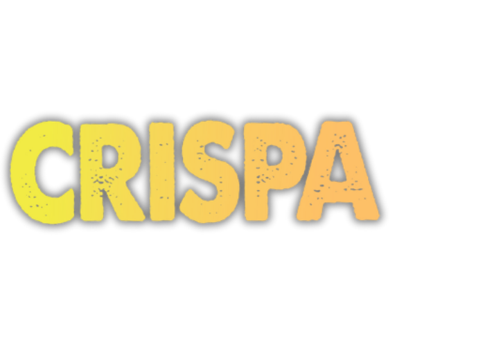 The word 'CRISPA' in bold, yellowish-orange text on a black background.
