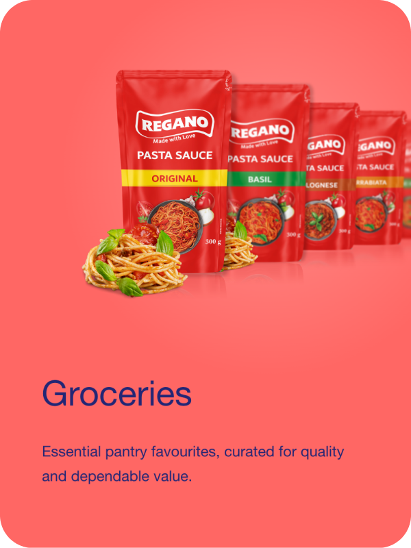 Package of Regano pasta sauce in original flavor with a bowl of spaghetti topped with basil leaves in front of the packages.