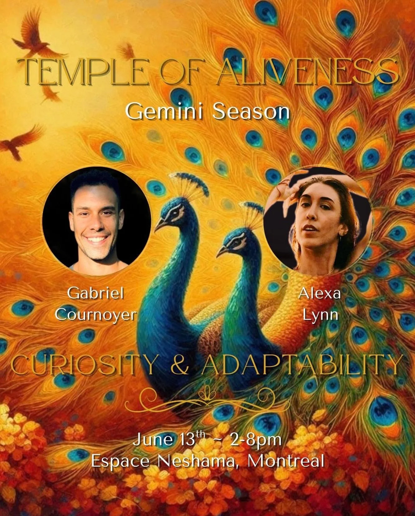 I&rsquo;m beyond thrilled to be co-hosting @templeofaliveness again on Saturday, June 13, 2&ndash;8pm in Montreal.

It was a pleasure and honor to co-host Temple of Aliveness Sagittarius back in December. Being part of such an alive, embodied communi