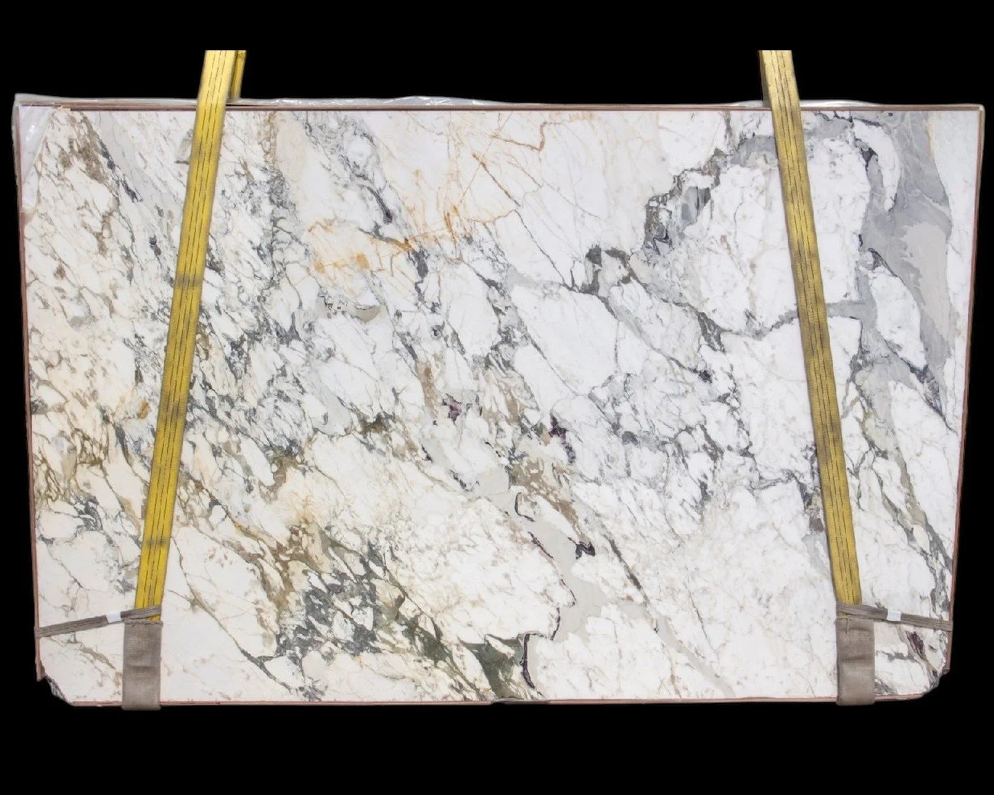 From deep emerald veining to striking violet and golden hues — every slab of Breccia Capraia is a unique composition of color, contrast, and movement. 
These 4 slabs are all cut from the same Italian quarry, yet each one tells a dramatically d