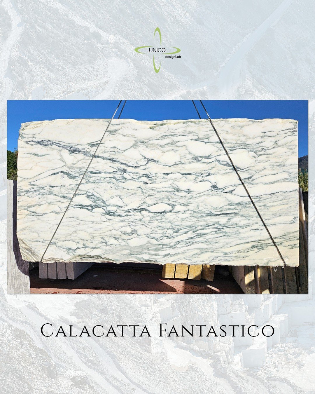Calacatta Fantastico marble, sourced from Italy, is defined by its luminous white ground and bold, expressive veining. Sweeping ribbons of gray with subtle undertones of green and mineral warmth give each slab a singular presence. Selected for statem