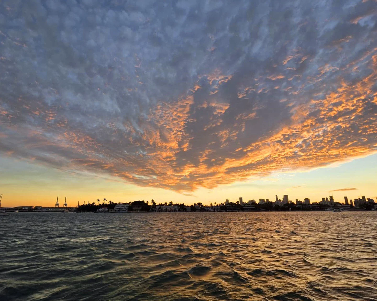 Miami at sunset. The interplay of sky, water, and horizon never disappoints.