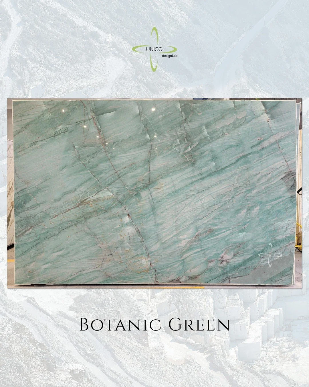 Slab Wednesday | Botanic Green

A quartzite defined by color. Botanic Green carries a saturated jungle base&mdash;lush, layered, and alive with movement reminiscent of tropical orchid and bromeliad leaves. Linear veining in white, blush pink, ochre, 