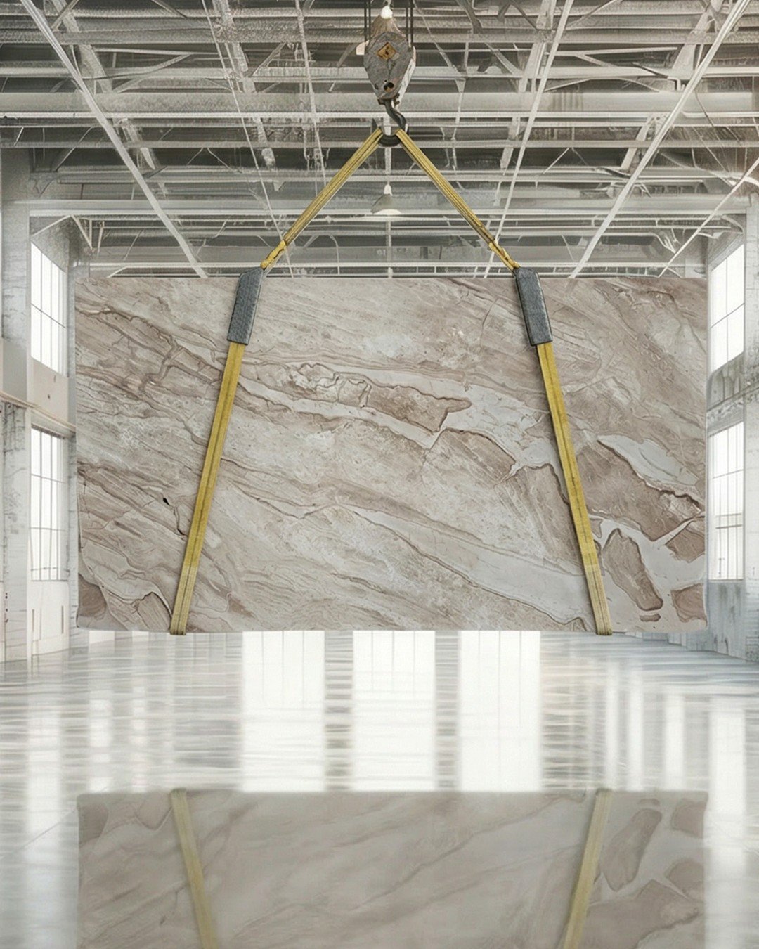 Daino Reale &mdash; the Royal Deer. Quarried from the ancient bedrock of Sardinia, this Italian marble moves in warm currents of cream, sand, and cocoa, with veining that drifts across the surface like brushstrokes left by a steady hand.

Understated
