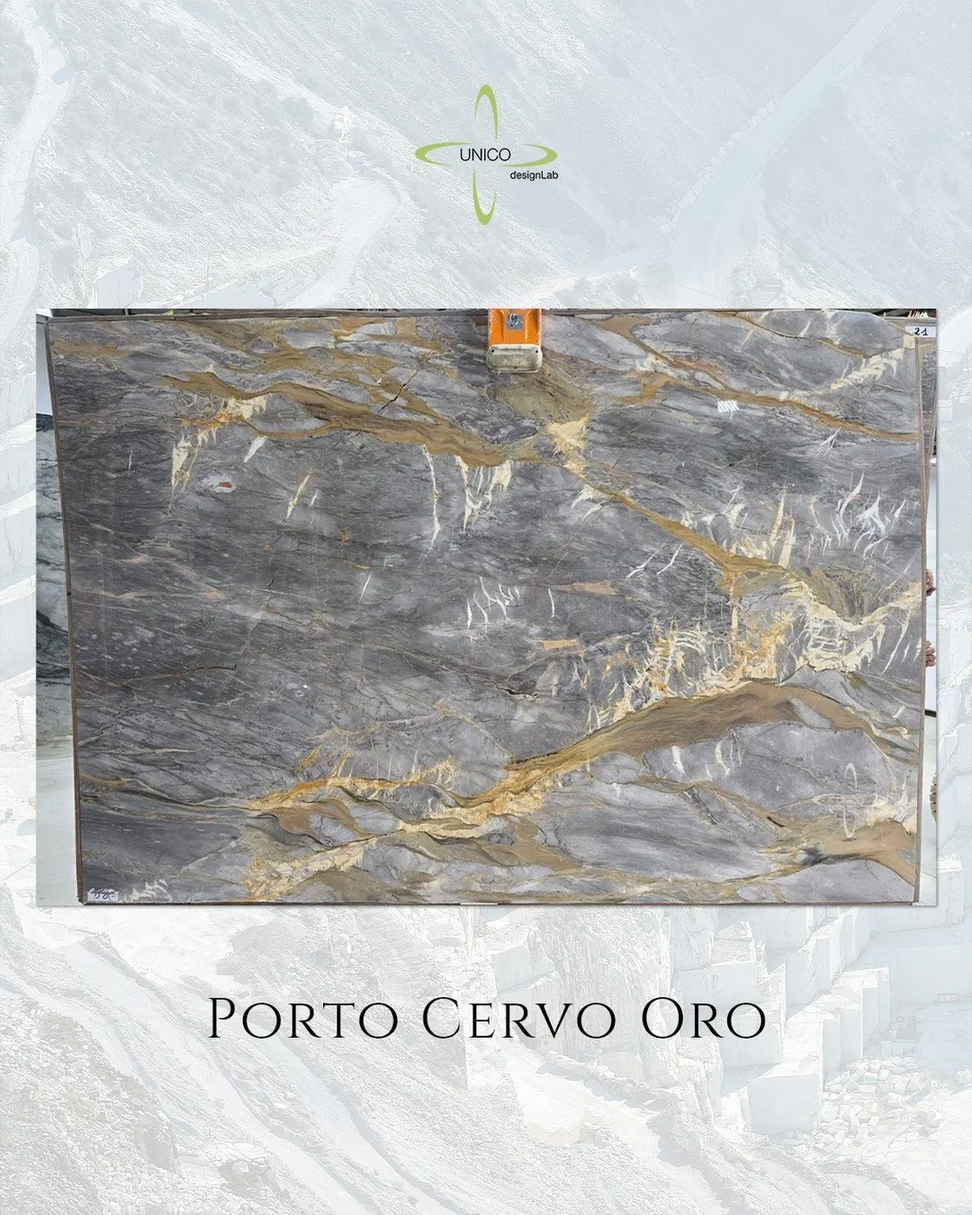 Gold doesn't usually move like this.
Porto Cervo Oro in polished finish &mdash; 113" &times; 76" &times; &frac34;" &mdash; is currently available on clearance at the Unico Design Lab warehouse in Medley. 
DM for pricing and availabilit
