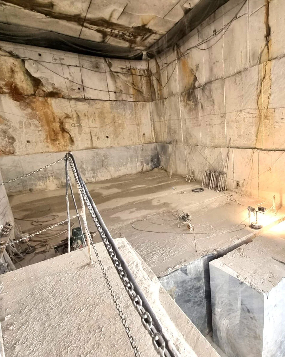 Inside the mountain.

There's a stillness in a quarry chamber that's hard to describe &mdash; warm light, cool air, and walls of stone that have been forming for millions of years. The experience is almost magical.
