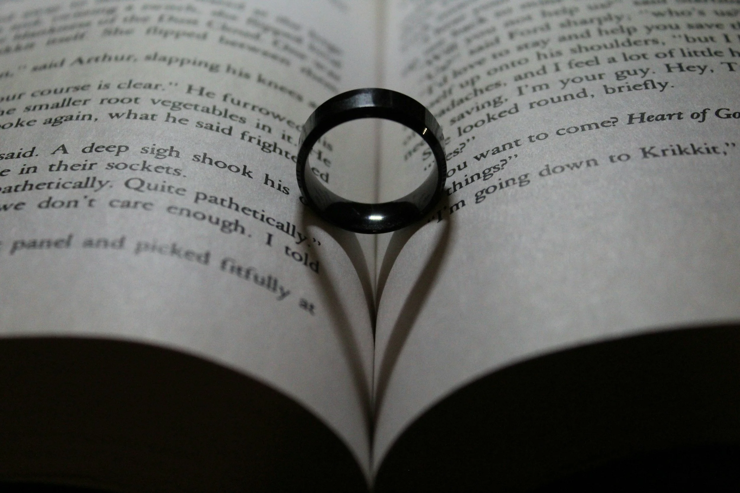 Plain Black ring on a books