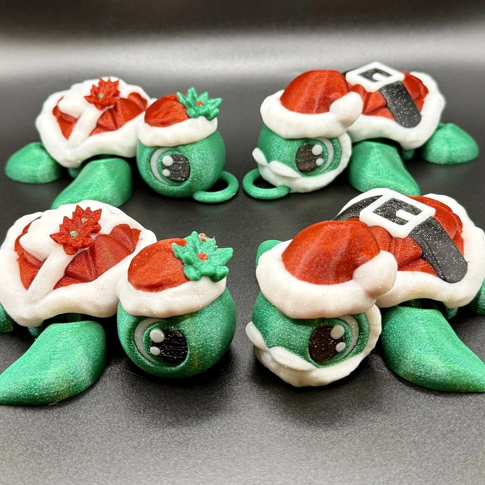 Holiday d&eacute;cor is cute, but do you have matching Christmas turtles running your season? 🎄✨🐢

Nutcracker &amp; Sugar Plum Fairy and Santa &amp; Mrs. Claus pulled up like, &ldquo;we run this season now.&rdquo; Fully articulated, shimmer-drenche