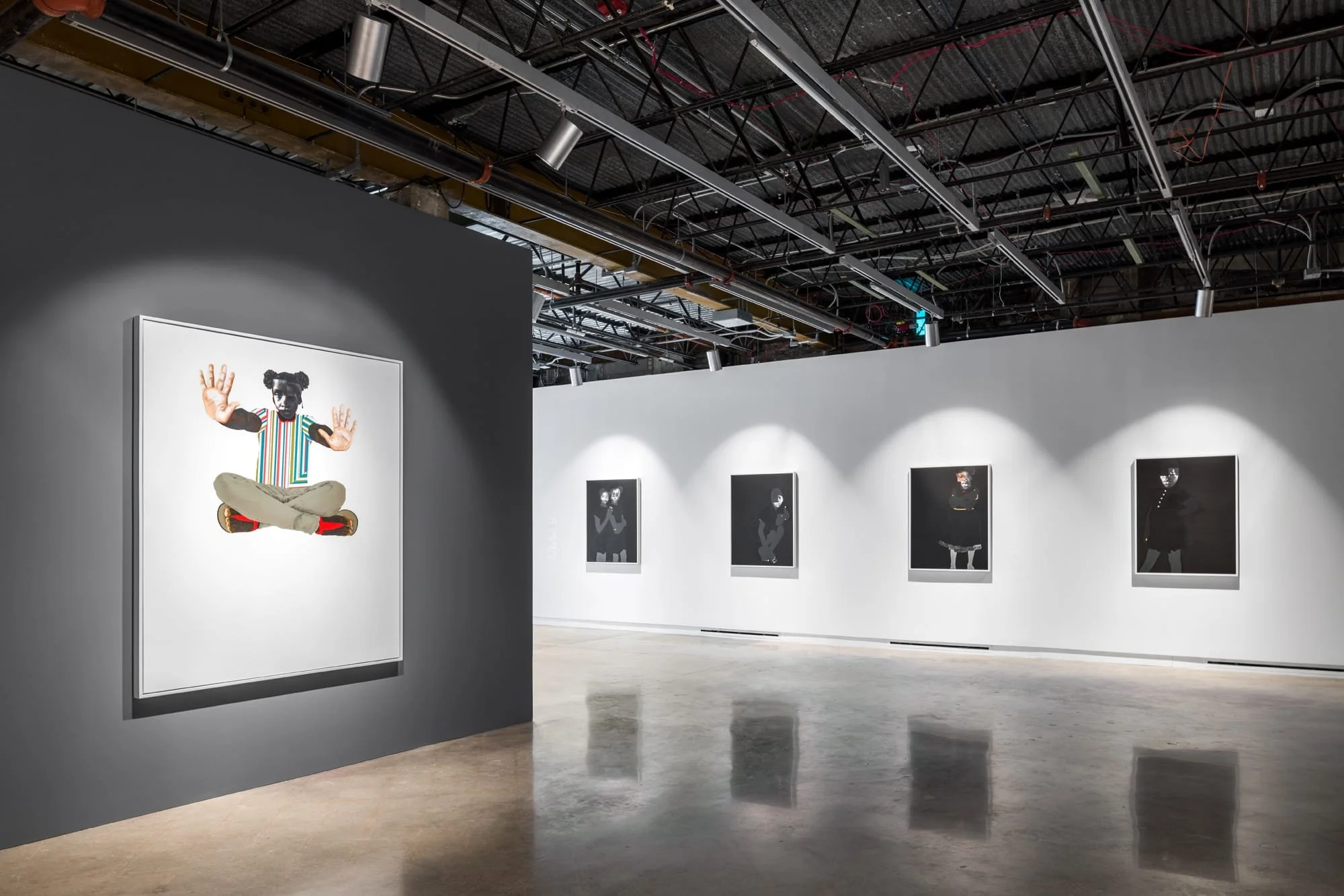  Installation view, Deborah Roberts: I’m, The Contemporary Austin – Jones Center on Congress Avenue, 2021. Artwork © Deborah Roberts. Courtesy the artist; Stephen Friedman Gallery, London; and Vielmetter Los Angeles. Image courtesy The Contemporary A