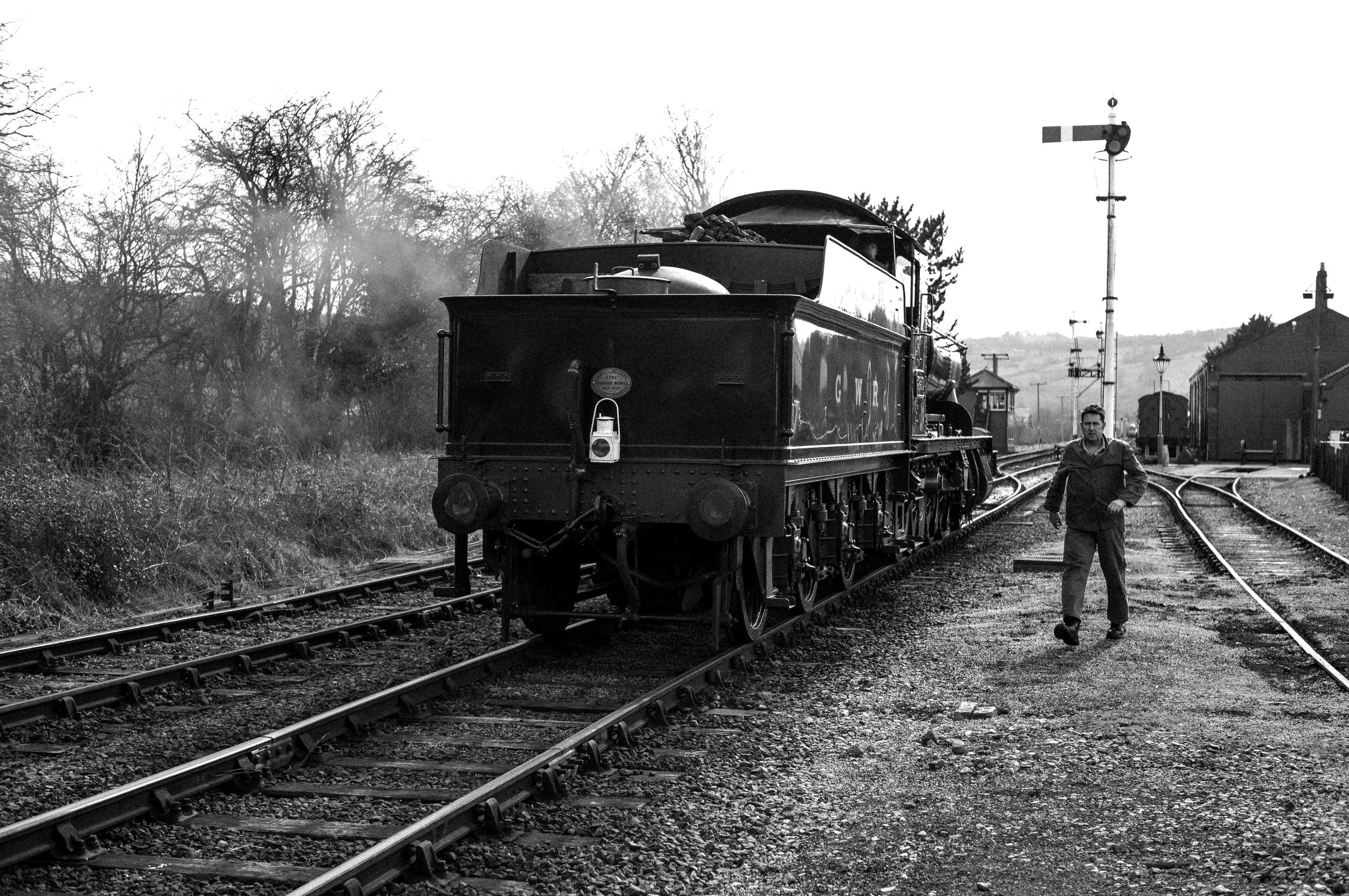 A crew member has just left the locomotive.