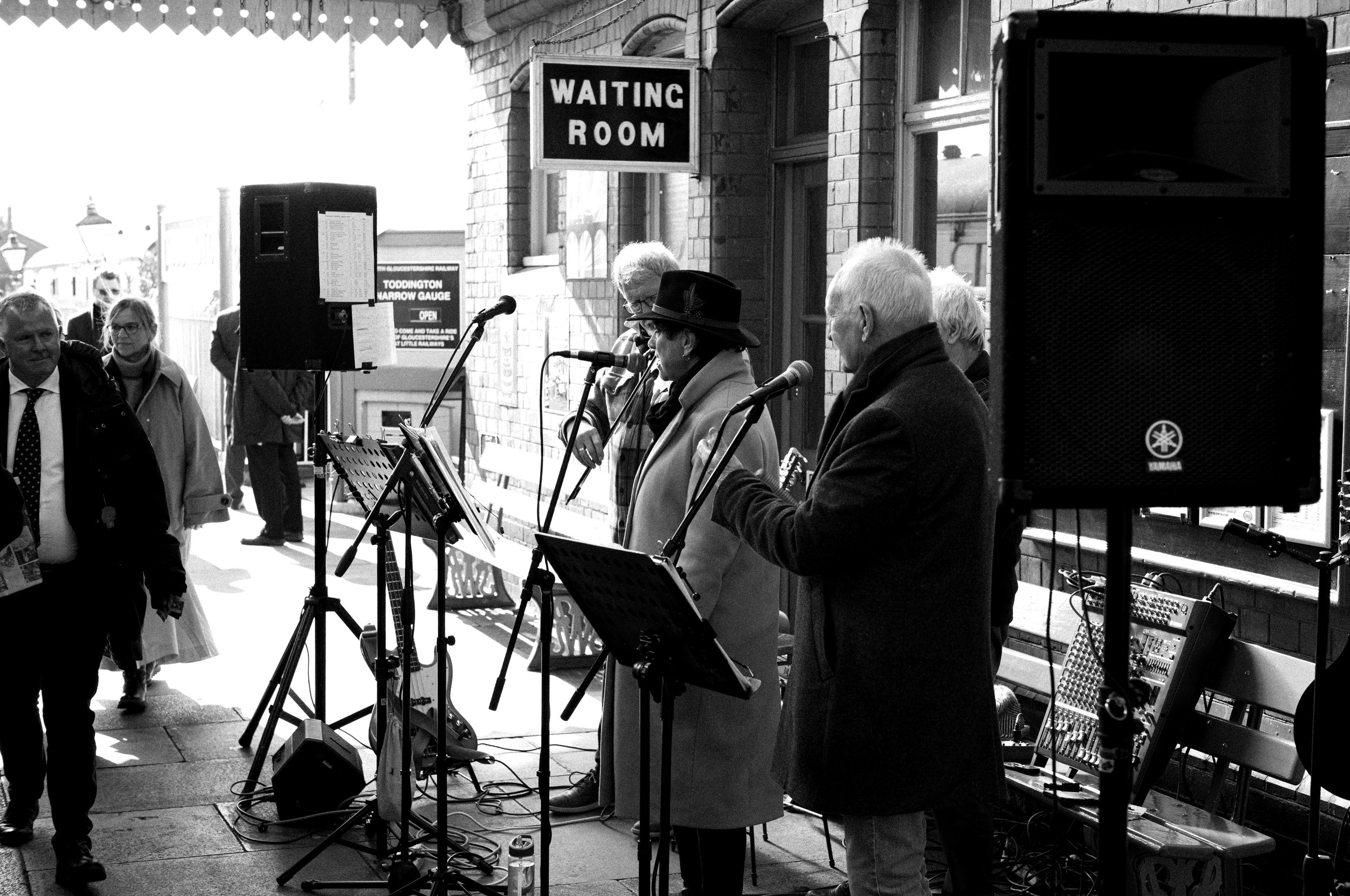 A band was there to play them aboard. 