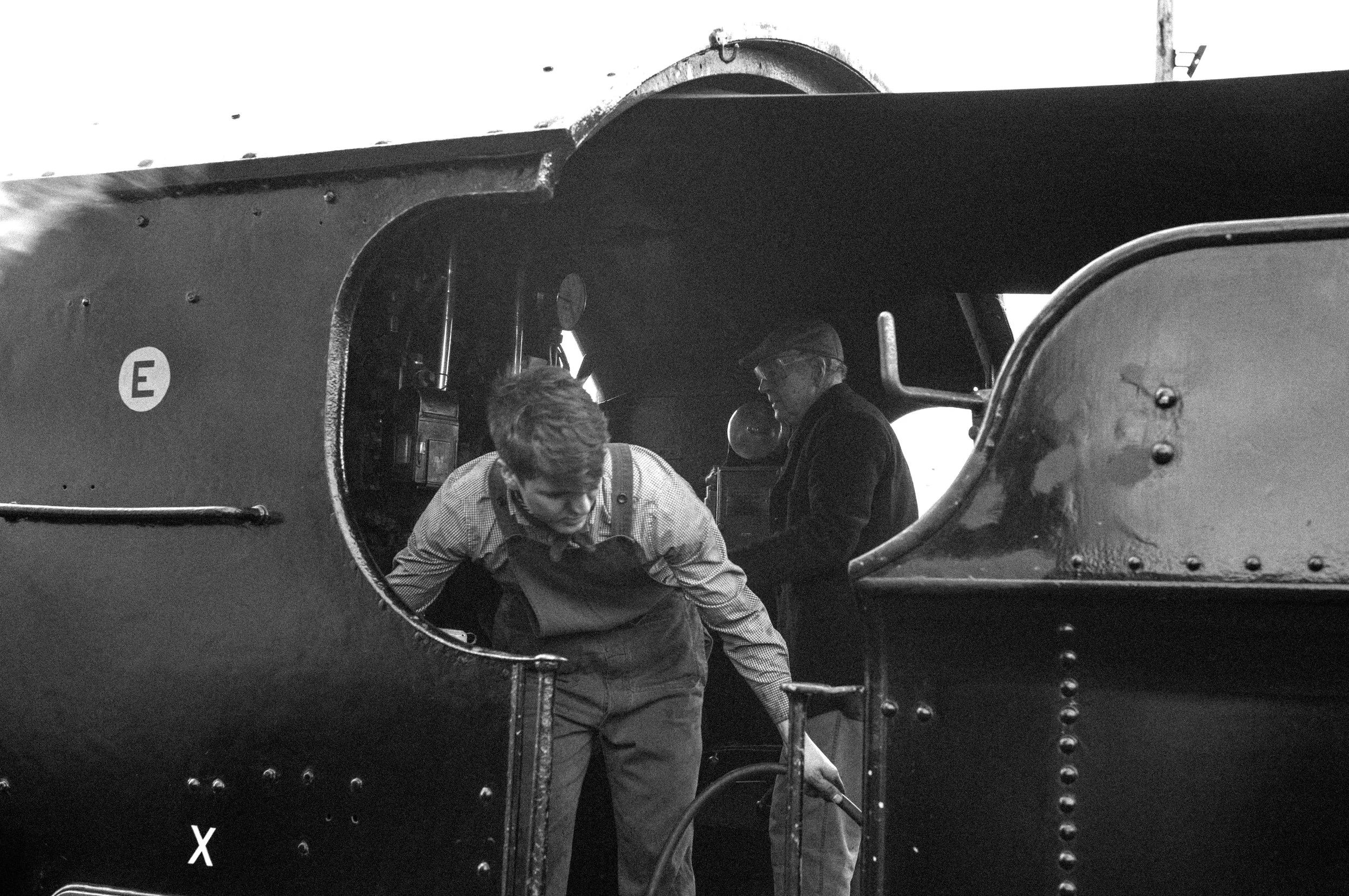 Cleaning up the footplate.