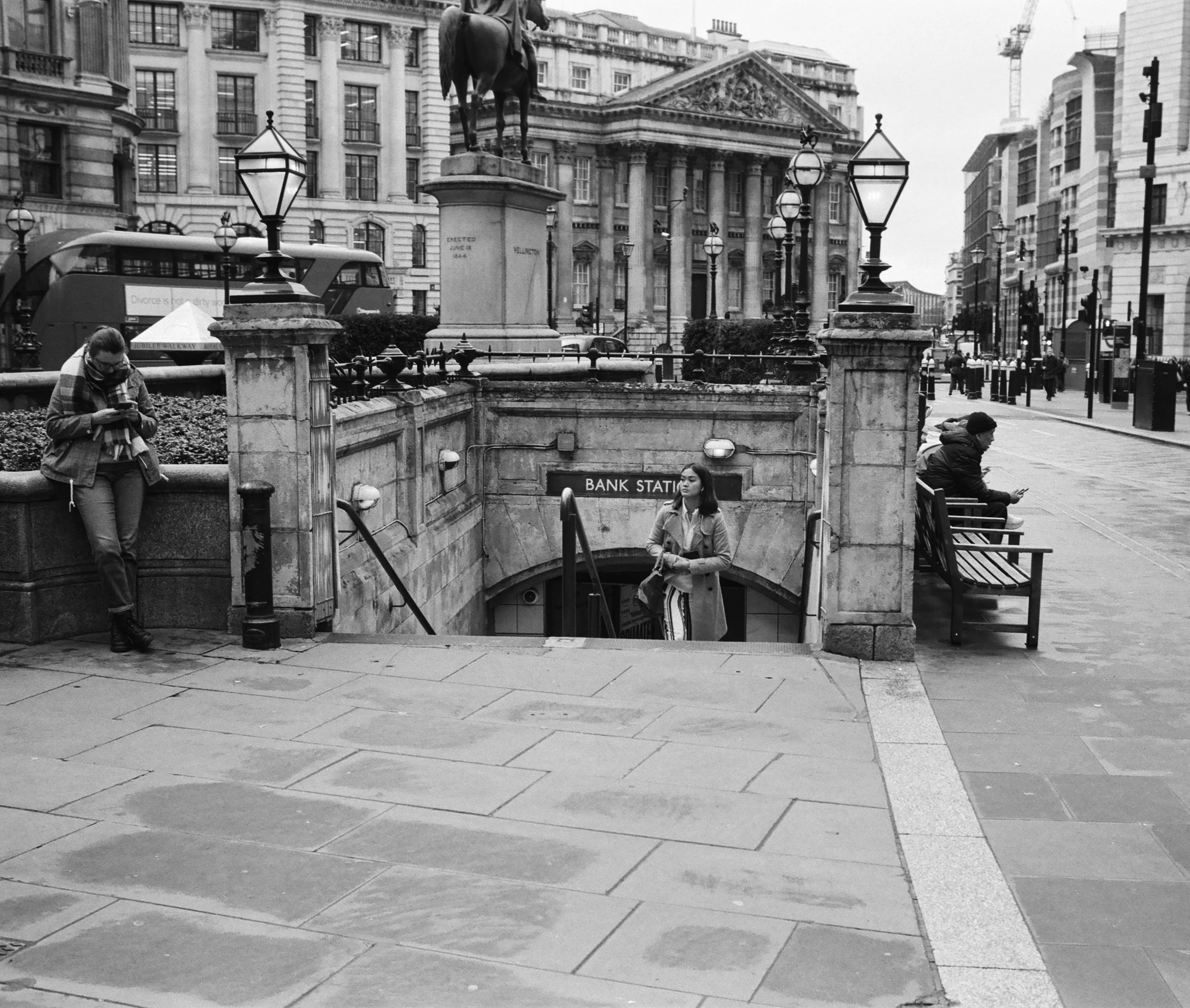 Entrance to Bank Station underground.